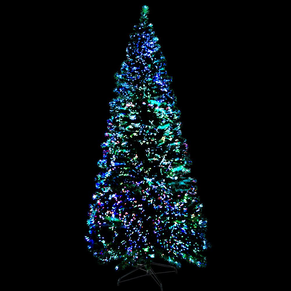 1.8M Pre-Lit LED Christmas Tree with Multi-Color Fiber Optic Lights - Perfect for Home Holiday Decor, Office Party & Festive Gift Giving
