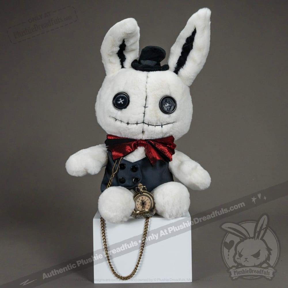 Victorian McGee's White Rabbit Plush Toy - Soft & Cuddly Stuffed Animal for Kids, Collectors & Home Decor | Perfect for Nursery, Gifts & Themed Parties