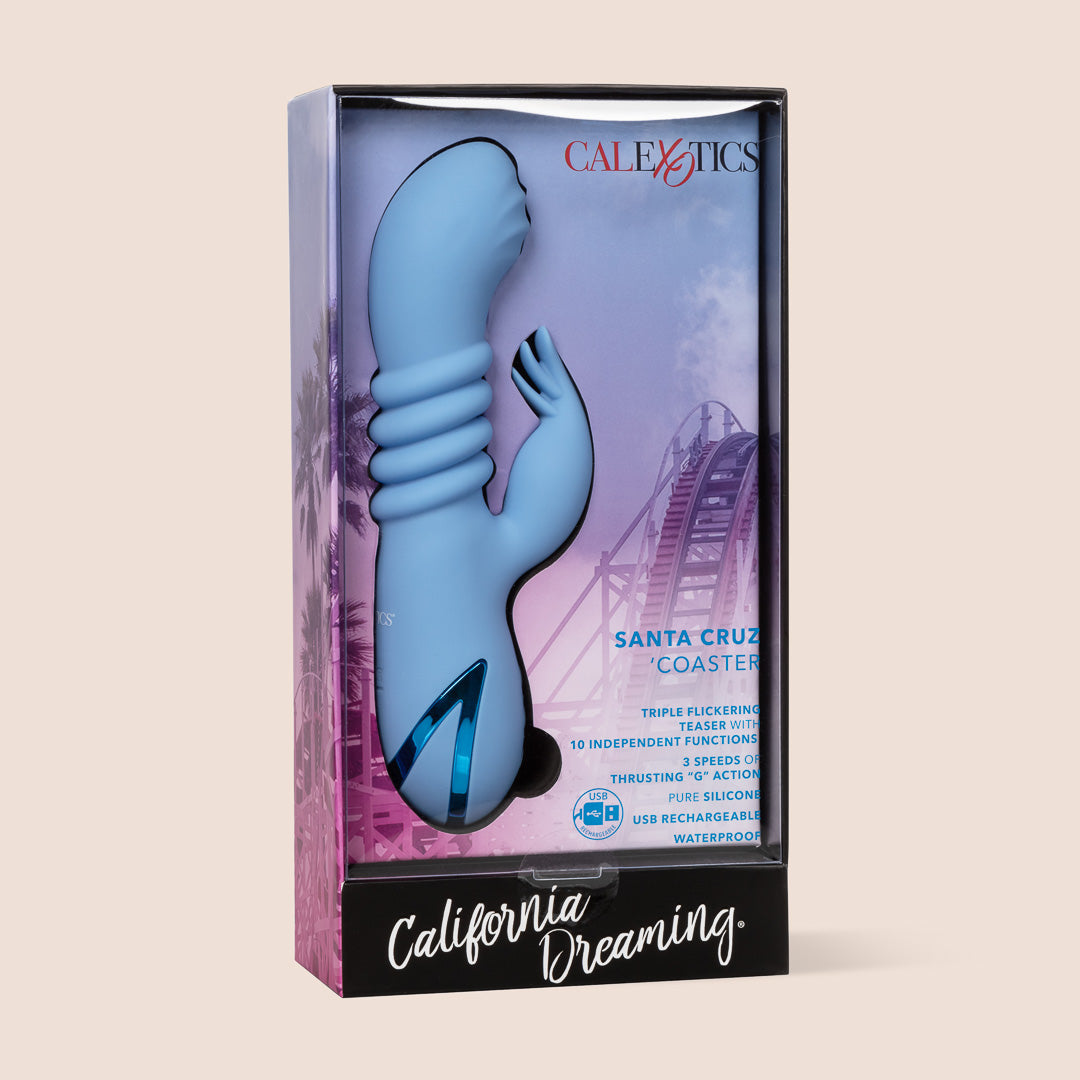 California Dreaming® Santa Cruz 'Coaster Rabbit Vibrator - Powerful Thrusting G-Spot Stimulator for Women, Perfect for Solo Play & Couples Intimacy | Discreet Packaging & USB Rechargeable