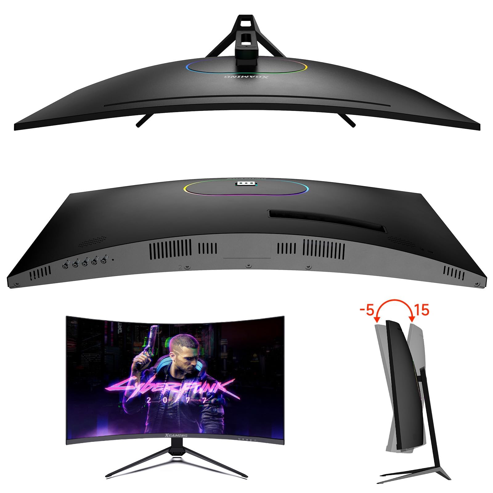XGaming 27-Inch Curved Gaming Monitor - 165Hz, QHD 2560×1440P, 1500R Curvature, 1ms MPRT, AMD FreeSync, HDR, Eye Care, VESA Mount, DisplayPort & HDMI - Perfect for Competitive Gaming & Immersive Entertainment