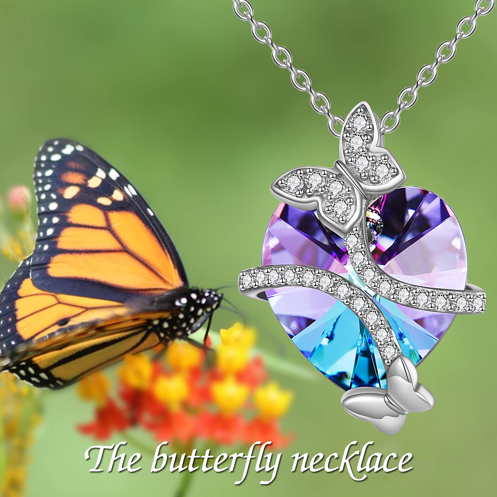 925 Sterling Silver Butterfly & Dragonfly Pendant Necklace for Women - Elegant Jewelry Gift for Mom, Wife, Girlfriend - Perfect for Christmas, Anniversary, Birthday, Valentine's Day & Graduation - Ideal for Everyday Wear, Special Occasions & Gift Giving