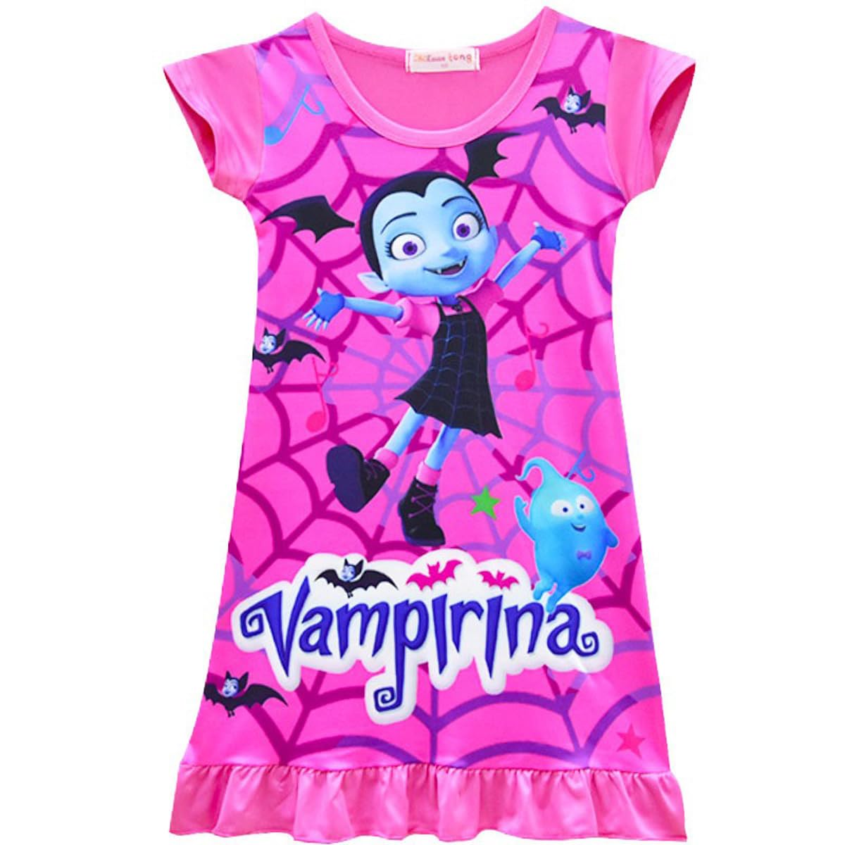 **MSSmile FANKID Girls Cartoon Nightshirt - Princess Casual Dress with Fun Prints for Kids | Perfect for Sleepovers, Playdates & Birthday Parties**