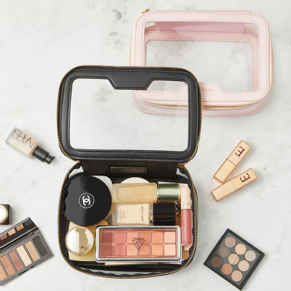 ROWNYEON Clear Makeup Case - Waterproof Travel Toiletry Bag & Cosmetic Organizer with Transparent Storage | Perfect for Travel, Gym, Home Organization & Daily Essentials
