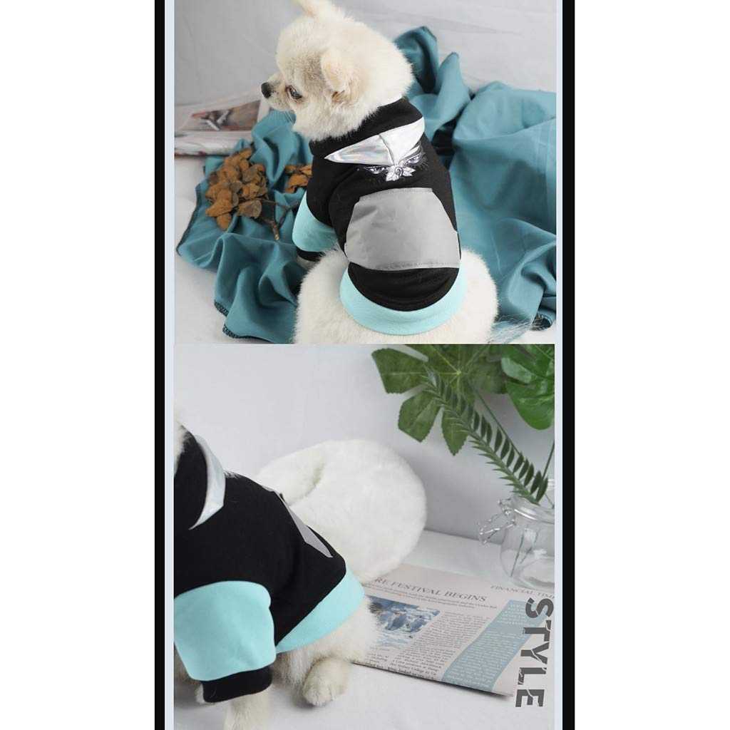FarJing Reflective Dog Hoodie - Soft & Warm Pet Hooded Sweater with Hat for Small to Medium Dogs | Perfect for Night Walks, Outdoor Adventures & Cold Weather Protection