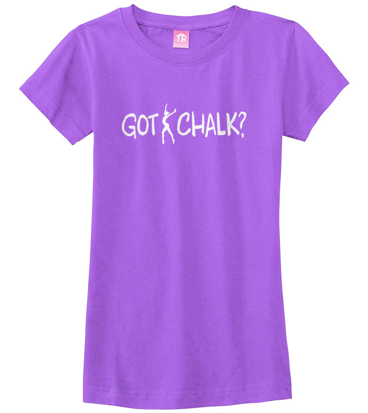 Threadrock Big Girls' Got Chalk Gymnastics Fitted T-Shirt - Perfect for Gymnastics Practice, Competitions & Team Spirit
