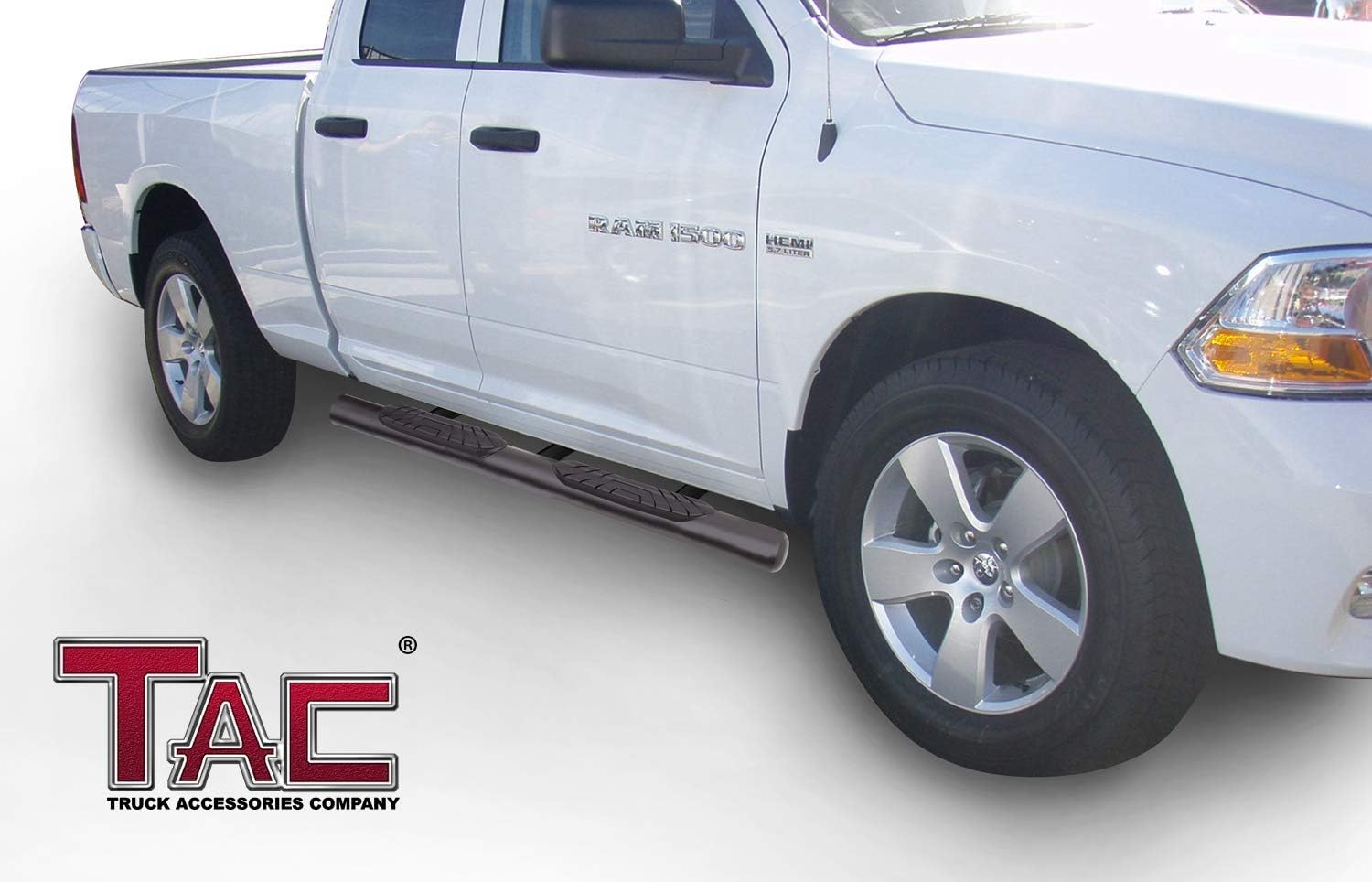 TAC Black Side Steps for 2009-2024 RAM 1500 Quad Cab - Off Road Truck Accessories for Adventure