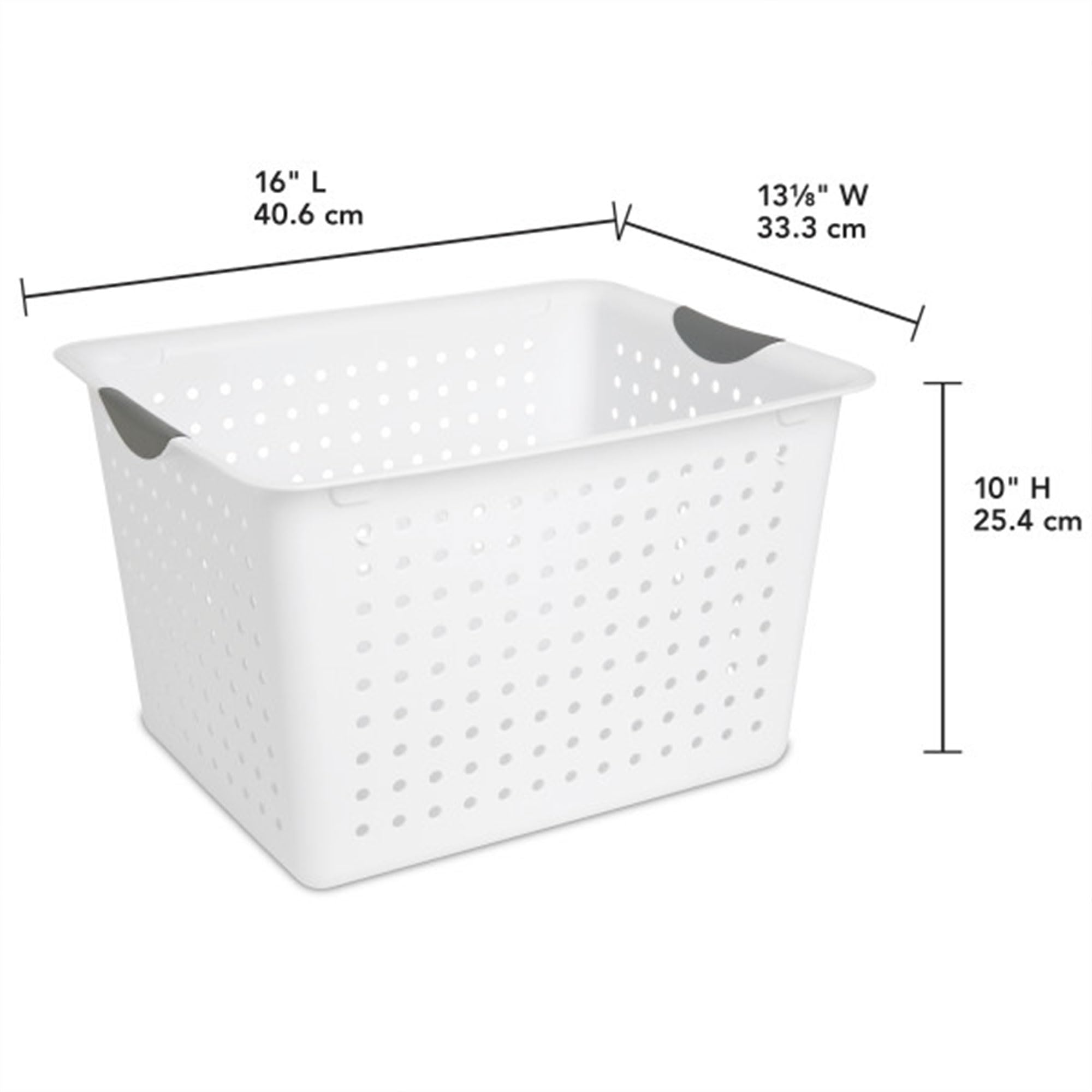 Sterilite Deep Ultra Basket - 18-Pack White Storage Bins for Closet, Pantry & Cabinet Organization | Space-Saving Open Containers for Shelving & Countertop Use | Perfect for Home, Office & Laundry Room Storage