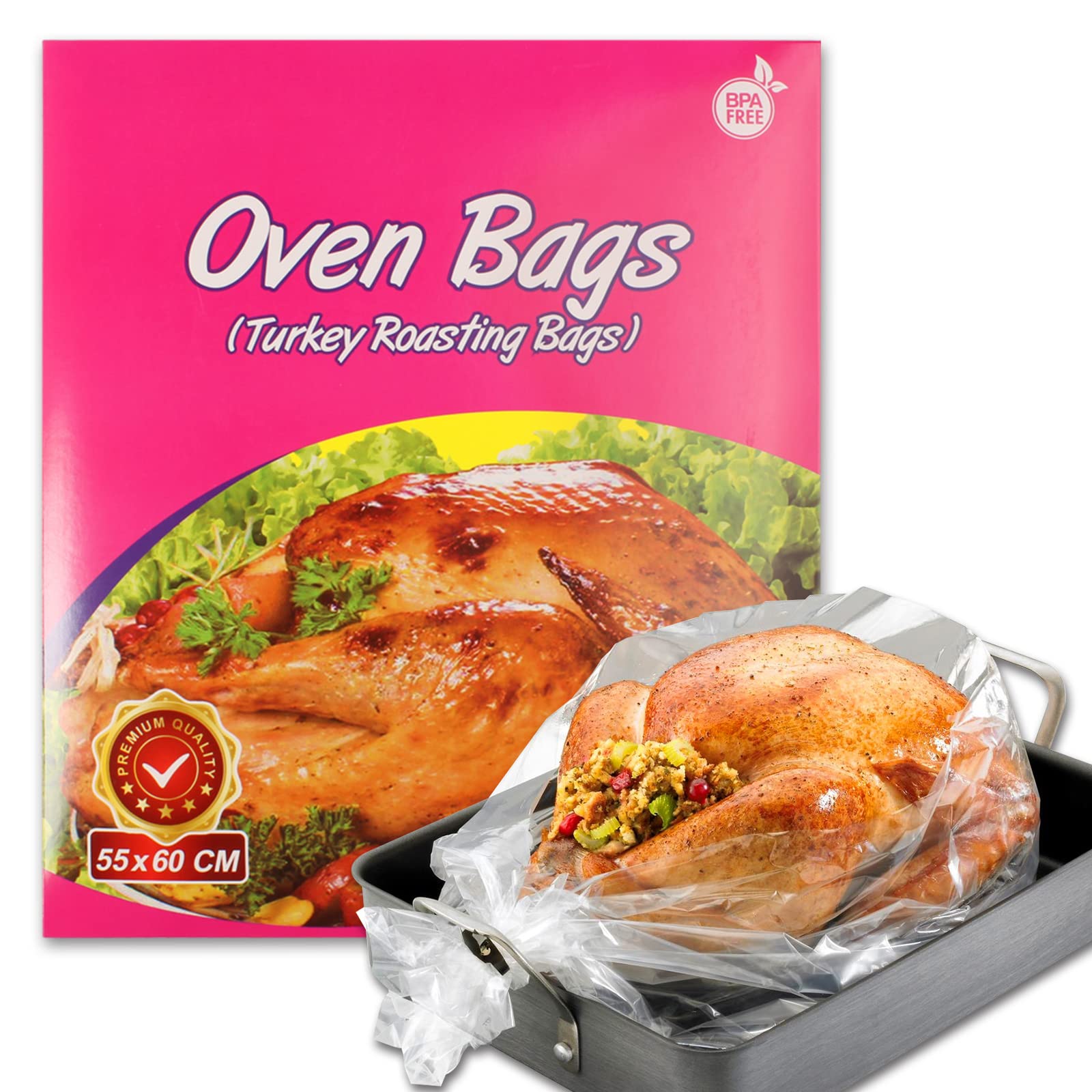 10-Pack Large Oven Bags for Turkey | Extra Large Roasting Bags for Thanksgiving, Christmas & Holiday Cooking | Perfect for Roasting Whole Turkey, Chicken & Large Meats