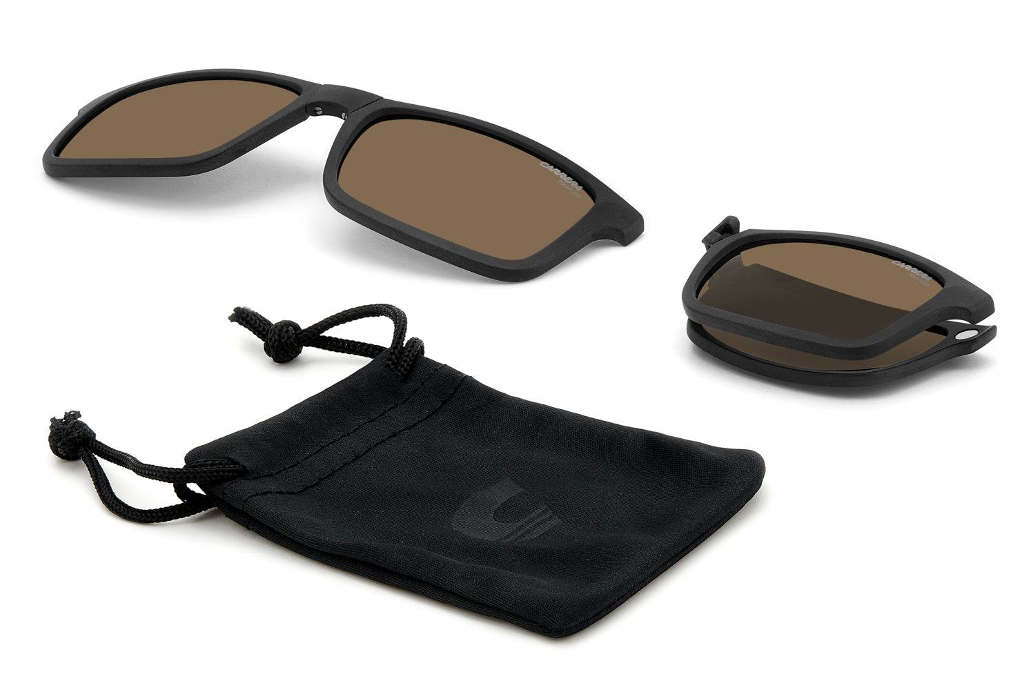 Carrera 8057/CS Clip-On Sunglasses - Polarized UV Protection for Men & Women - Perfect for Driving, Running, and Outdoor Sports