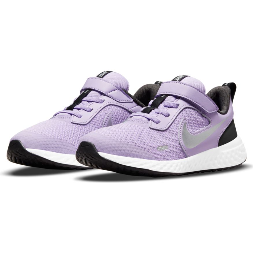 Nike Revolution 5 Kids' Running Shoes - Light Purple & Metallic Silver | Comfortable Athletic Sneakers for Boys & Girls | Perfect for School, Play & Daily Activities