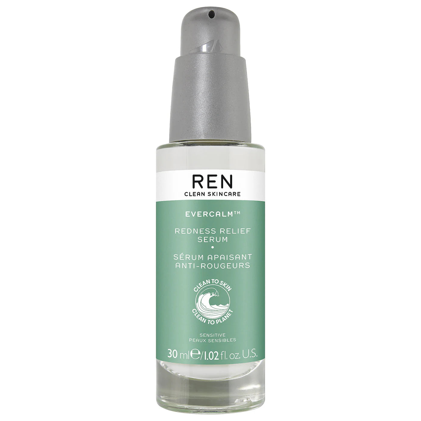 REN Clean Skincare Evercalm™ Redness Relief Serum 30ml - Soothing Facial Treatment for Sensitive Skin | Reduce Redness & Calm Irritation | Perfect for Rosacea & Post-Procedure Care