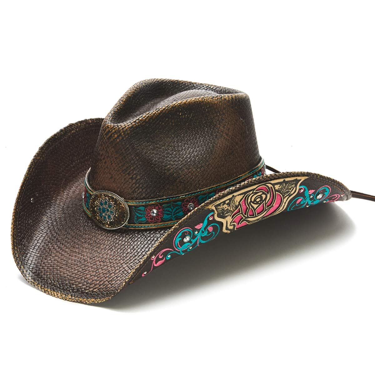 Stylish Women's Western Straw Hat with Rose Design - Perfect for Summer Outdoors, Beach Vacations & Country Rides