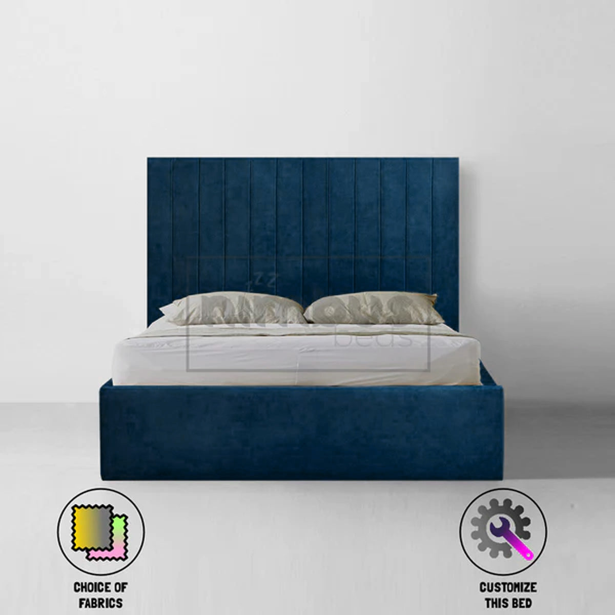 Sturdy Metal Vertical Bed Frame with Headboard - Queen Size Platform Bed for Small Spaces, Modern Bedroom Furniture - Perfect for Apartments, Dorms & Guest Rooms