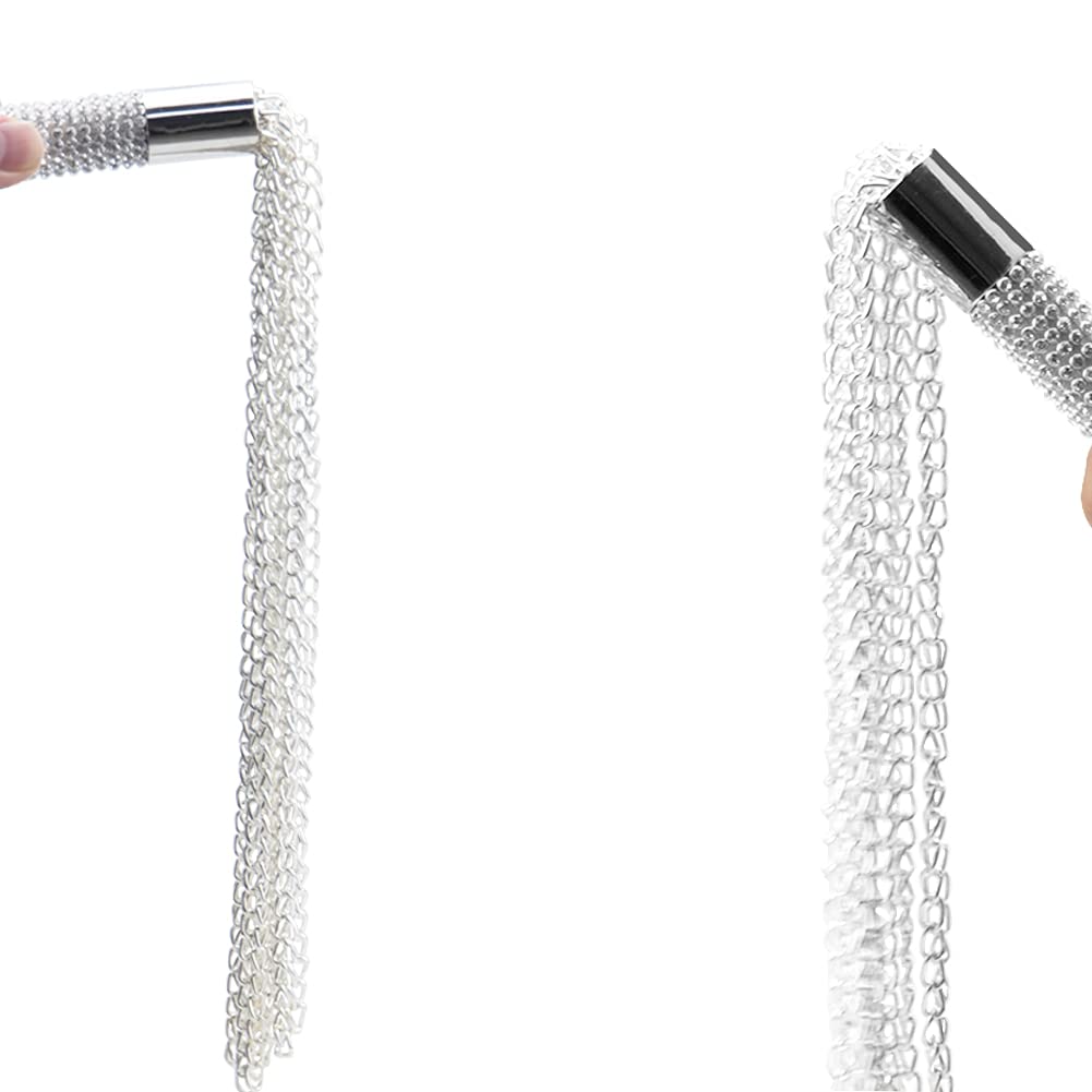 Premium SM BDSM Metal Diamond Handle Chain Whip Flogger - Fetish Hand Paddle for Spanking & Role Play - Perfect for Bondage, Kinky Restraint & Fantasy Sex Toys (Great for Couples Play & BDSM Enthusiasts)
