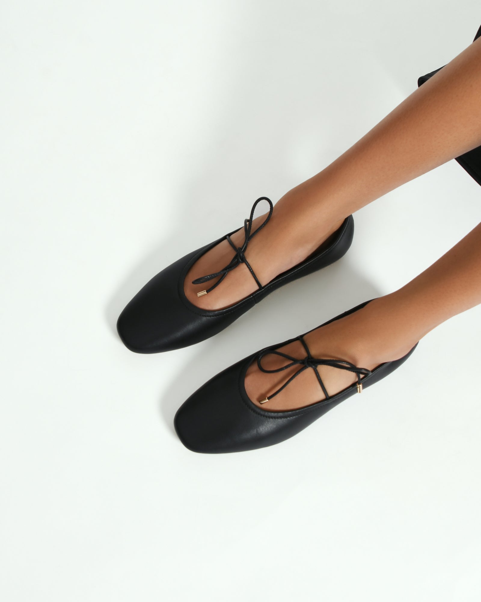 Black Leather Petal Casual Flats for Women - Comfortable & Stylish Slip-On Shoes for Work, Travel & Everyday Wear