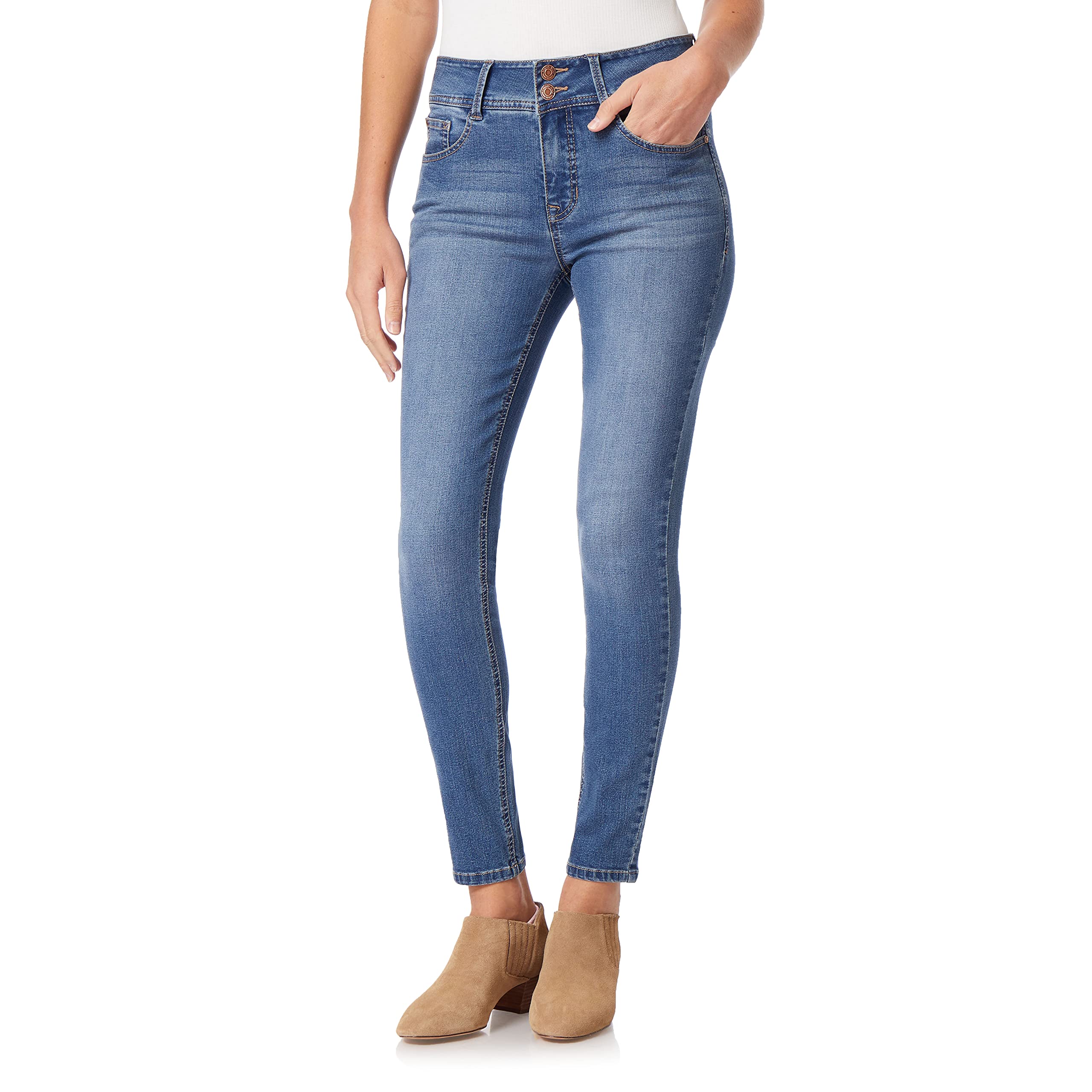Angels Forever Young Women's Curvy Skinny Jeans - High Waist Stretch Denim Pants for Plus Size | Perfect for Casual Wear, Date Night & Office Outfits