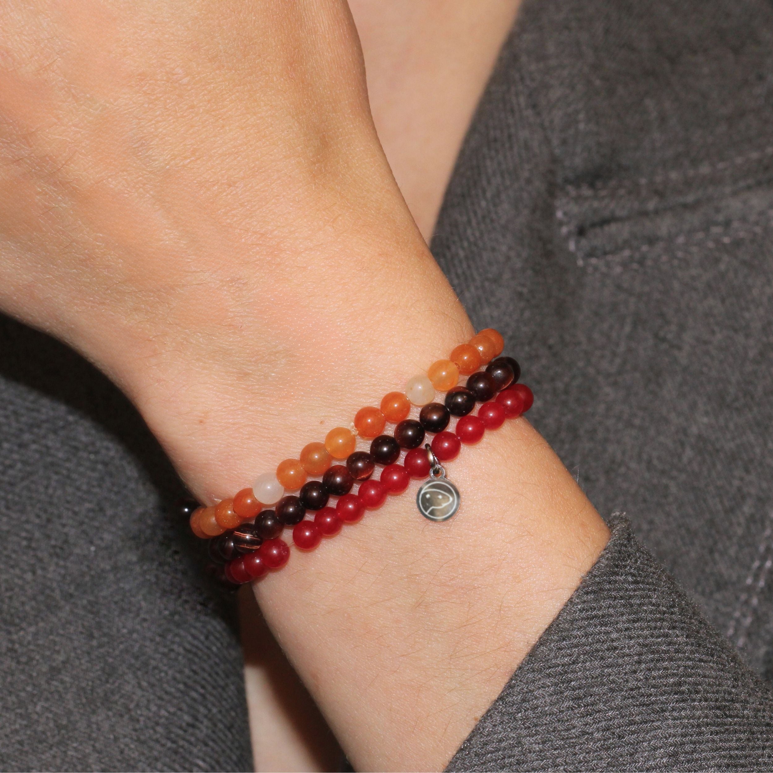 Sacral Chakra Healing Bracelet Set - Svadhisthana Energy Balancing Beaded Bracelet for Meditation, Yoga & Spiritual Wellness