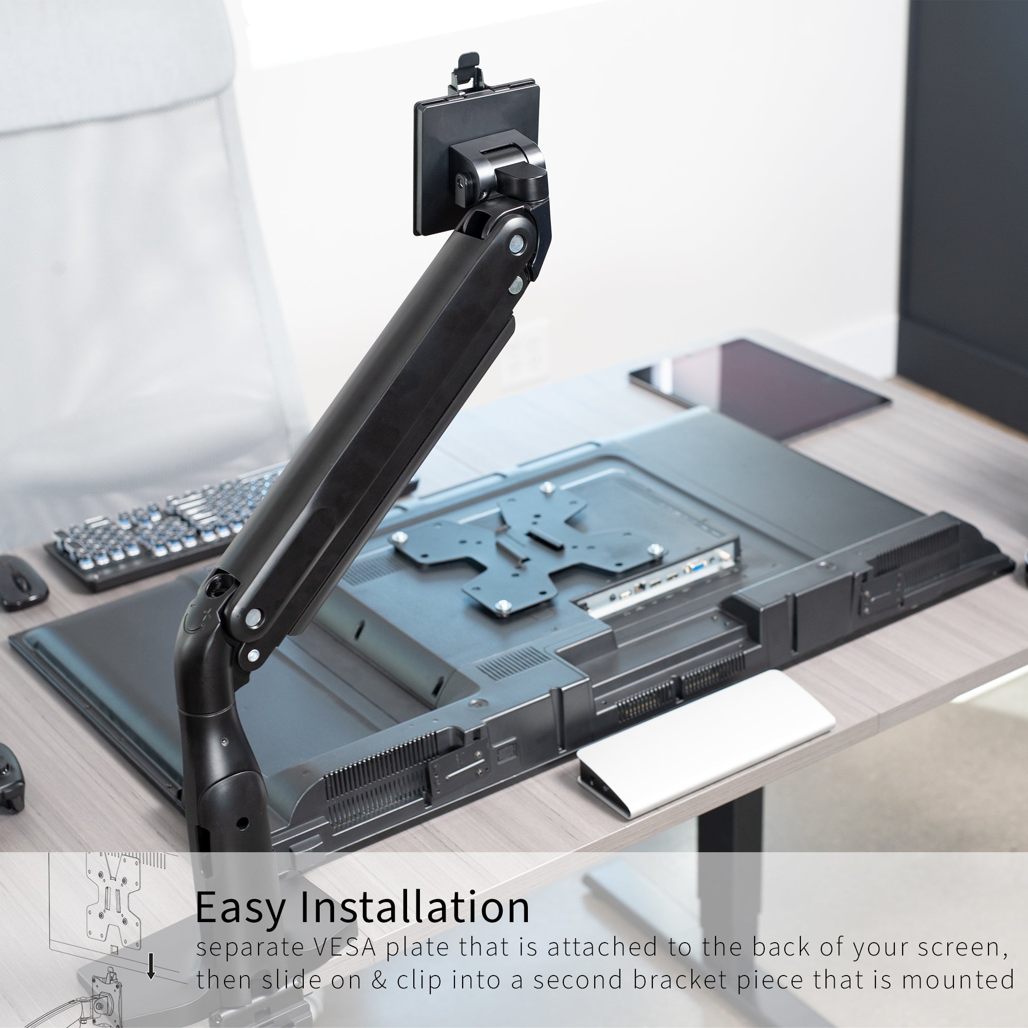 Universal Large VESA Quick Release Monitor Mount Adapter - Perfect for Home Office, Gaming Setup & Multi-Screen Workstations