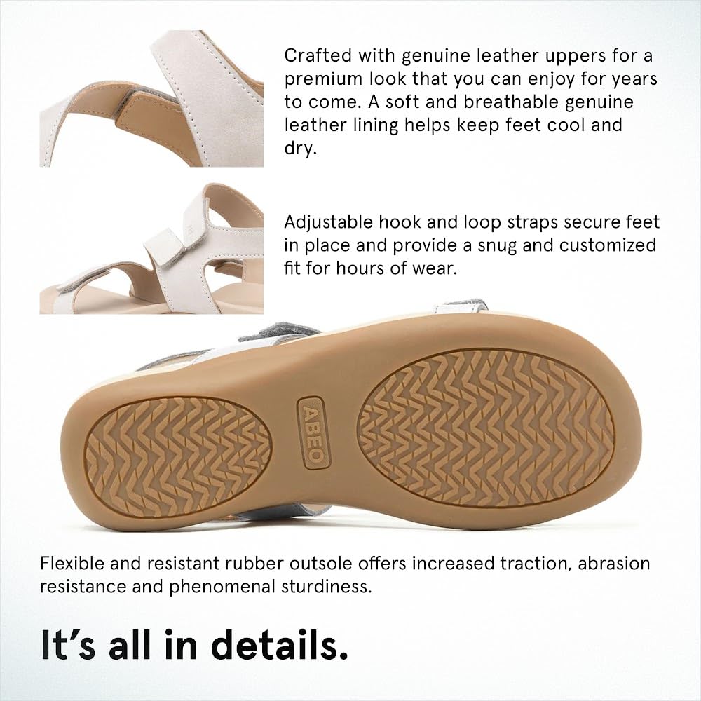 ABEO Women's Oasis Orthopedic Sandals with Arch Support - Plantar Fasciitis Relief Comfortable Wedge Heel Summer Sandals for Walking, Travel & Beach (Blue)