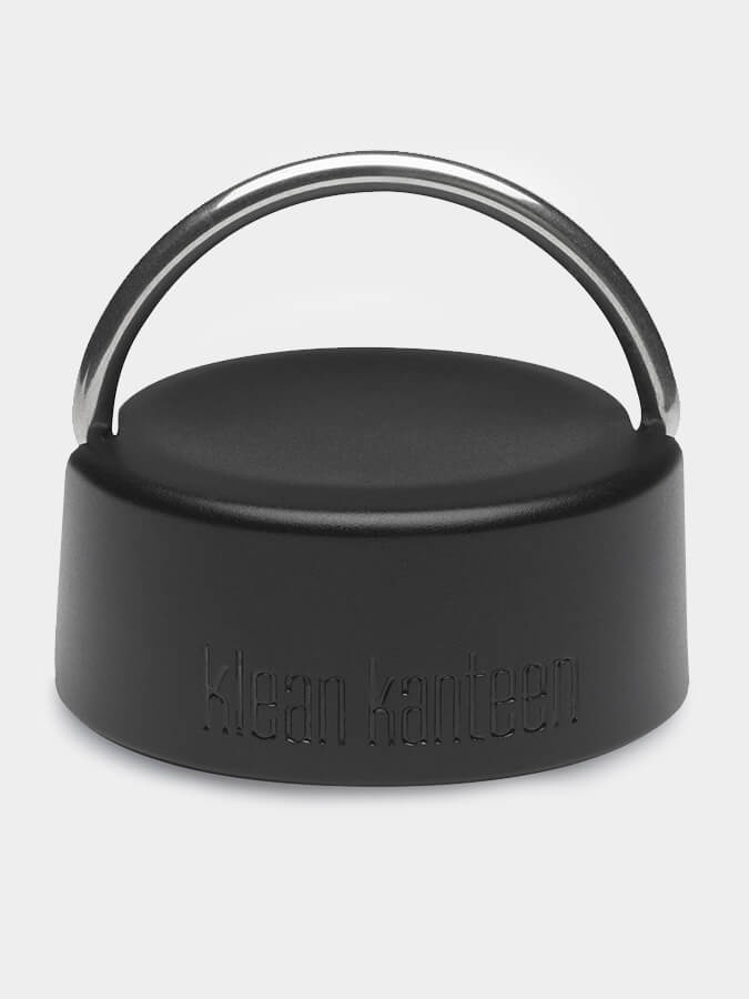 Klean Kanteen Wide Loop Cap With Bale - Black Stainless Steel Water Bottle Lid - Perfect for Hiking, Camping & Outdoor Activities