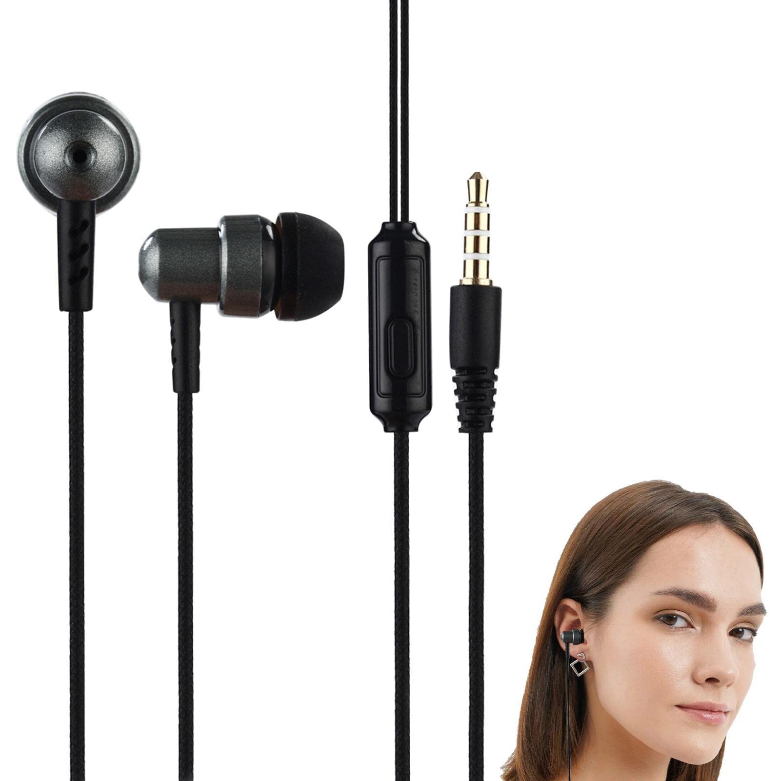 Rianpesn Noise Cancelling In-Ear Headphones with Stereo Bass - High-Quality Earbuds for iPhone, Android, Laptop & Chromebook | Perfect for Commuting, Workouts & Online Classes