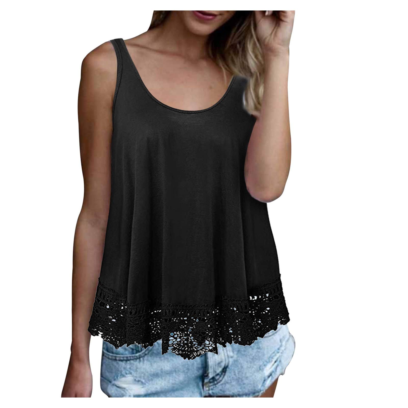 Quick Dry Active Tops for Women - Breathable Cotton Swing Top with Lace O-Neck | Casual Flowy Loose Fit Scrub Shirt in White | Perfect for Yoga, Workouts & Everyday Wear
