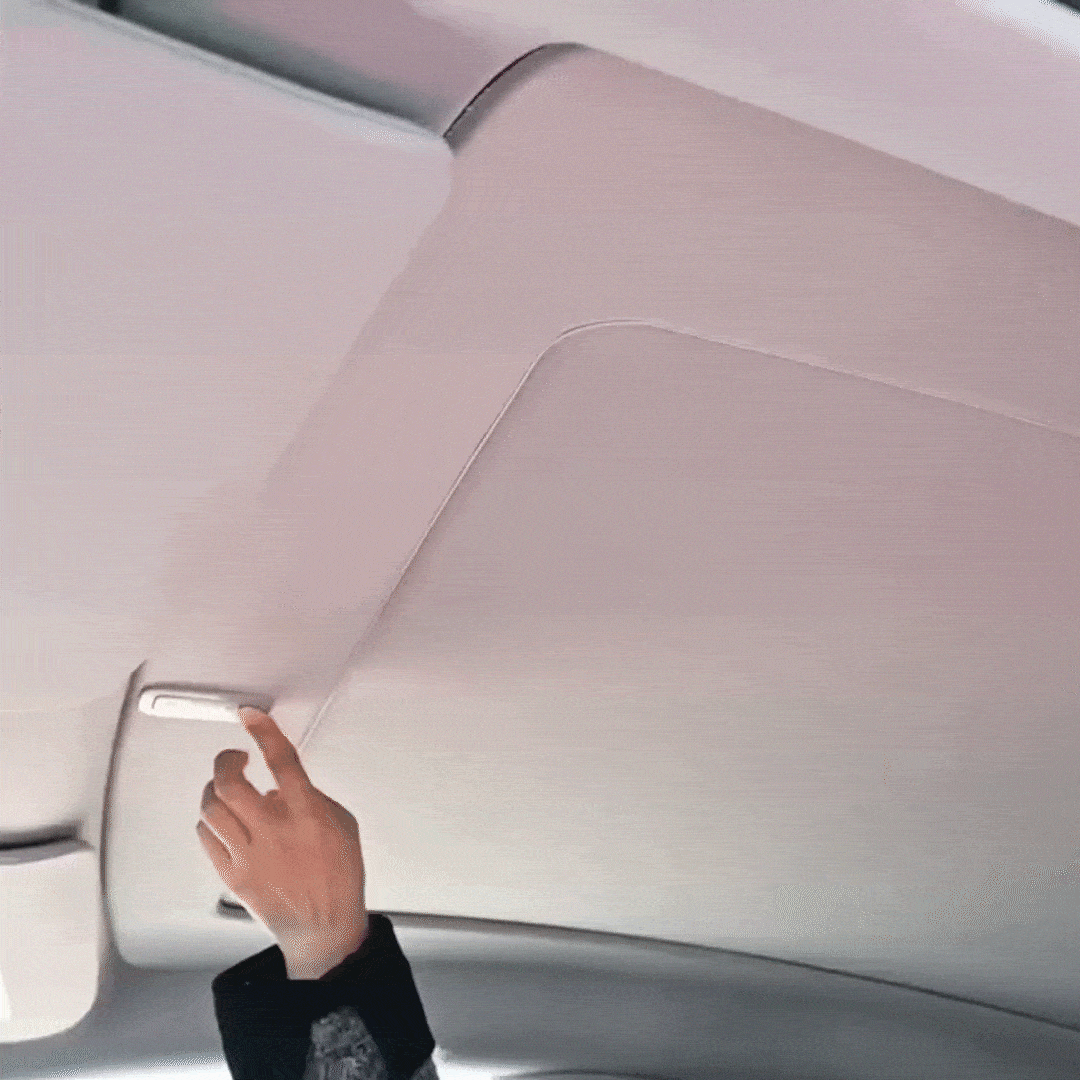 EVBASE Tesla Model Y Automatic Retractable Sunshade - Electric Powered Glass Roof Shade Accessories for Tesla Model Y - Perfect for Summer Driving & UV Protection