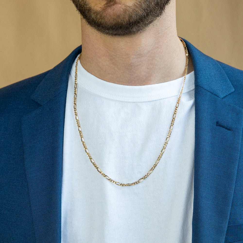 9ct Yellow Gold Figaro Chain for Men & Women - Elegant & Durable Jewelry for Everyday Wear, Gifts & Special Occasions