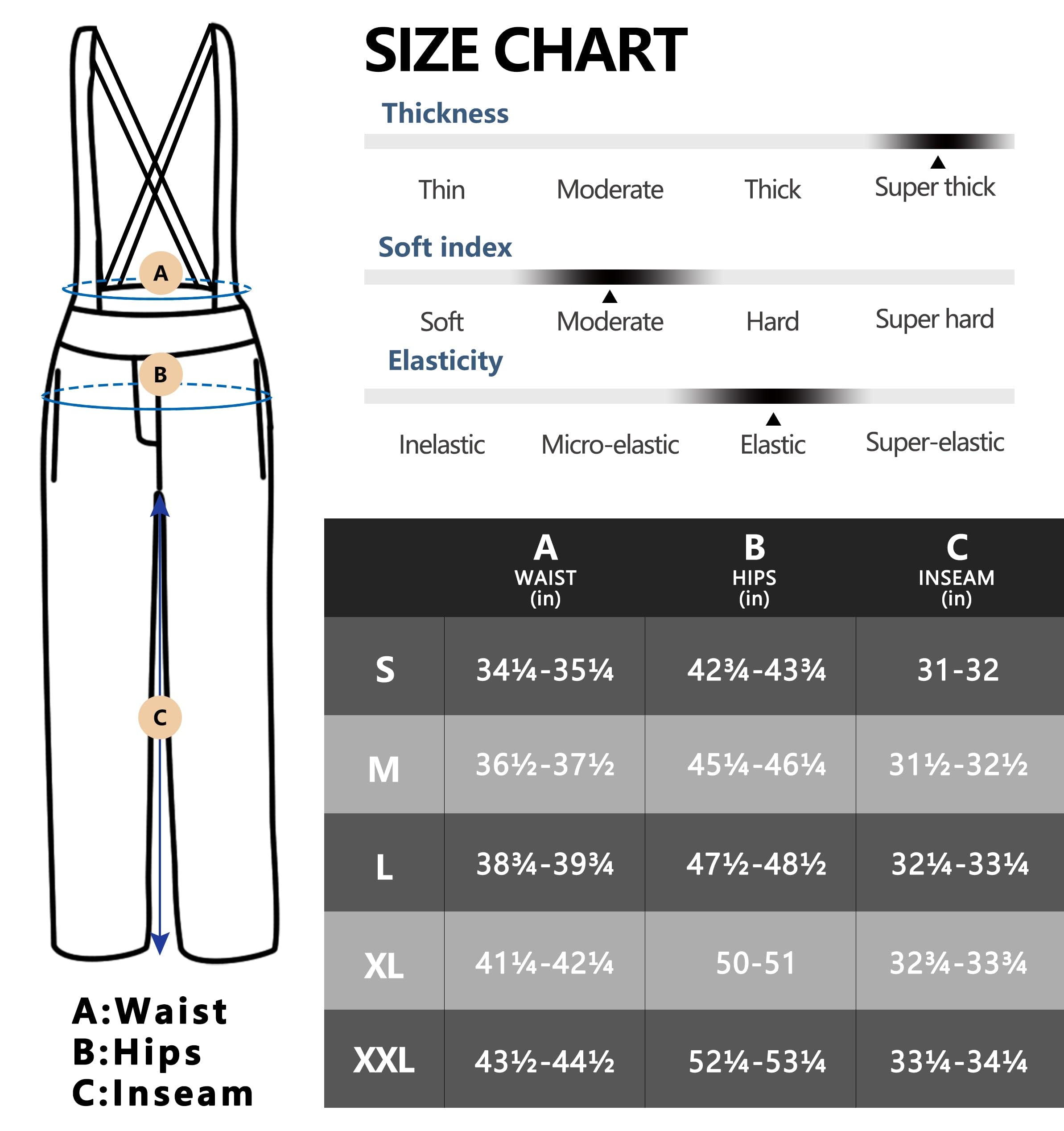 Little Donkey Andy Men's Insulated Waterproof Ski Bib Overalls - Winter Snowboard Pants with Detachable Suspenders for Skiing, Snowboarding & Cold Weather Outdoor Activities