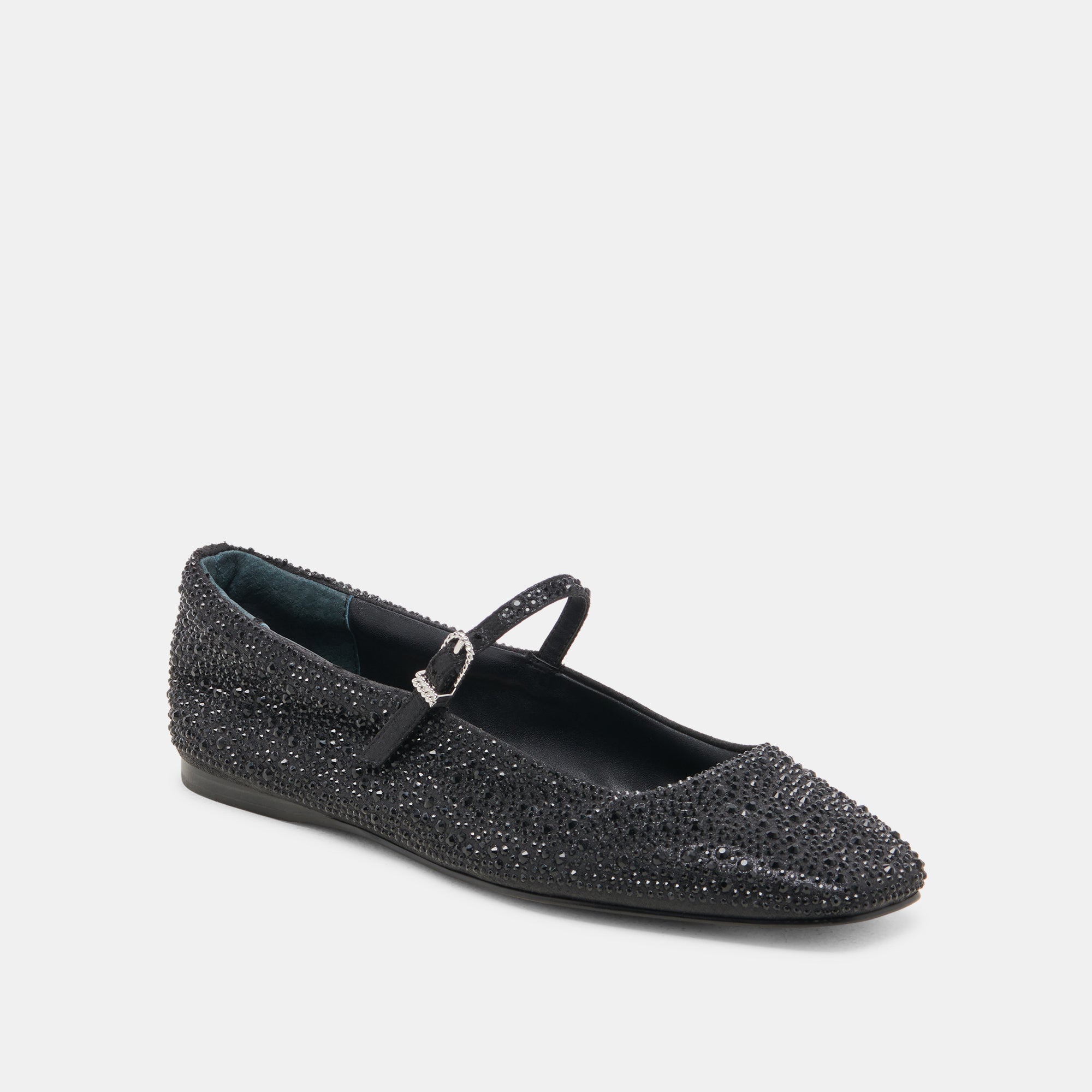 REYES CRYSTAL BALLET FLATS - Black Metallic Crystal Embellished Women's Ballet Shoes | Perfect for Weddings, Parties & Formal Occasions