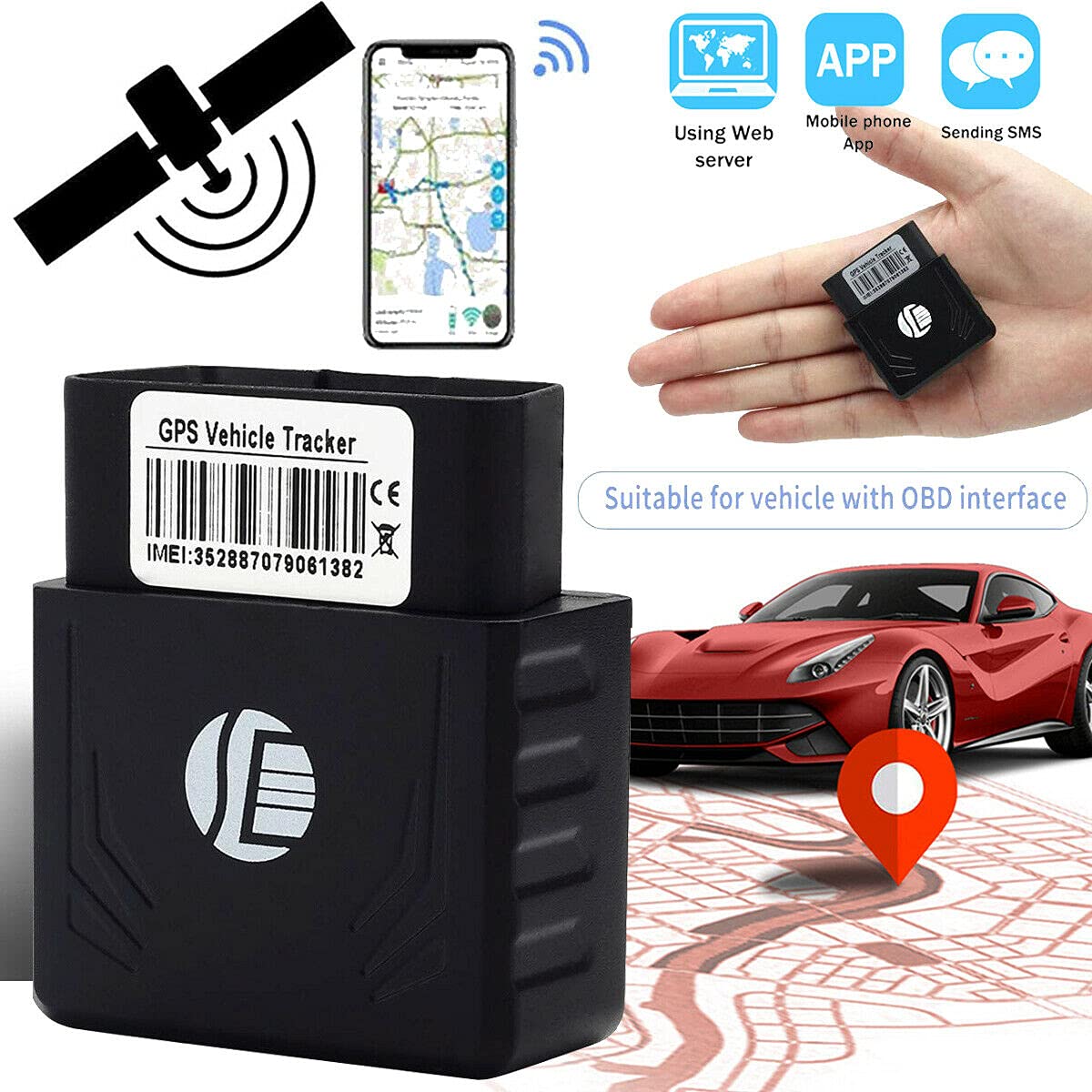 Mini GPS Tracker for Cars - Hidden OBD TK306 Real-Time Vehicle Tracking Device with GSM/GPRS & Mobile App - Perfect for Fleet Management, Teen Driver Safety, and Anti-Theft Protection