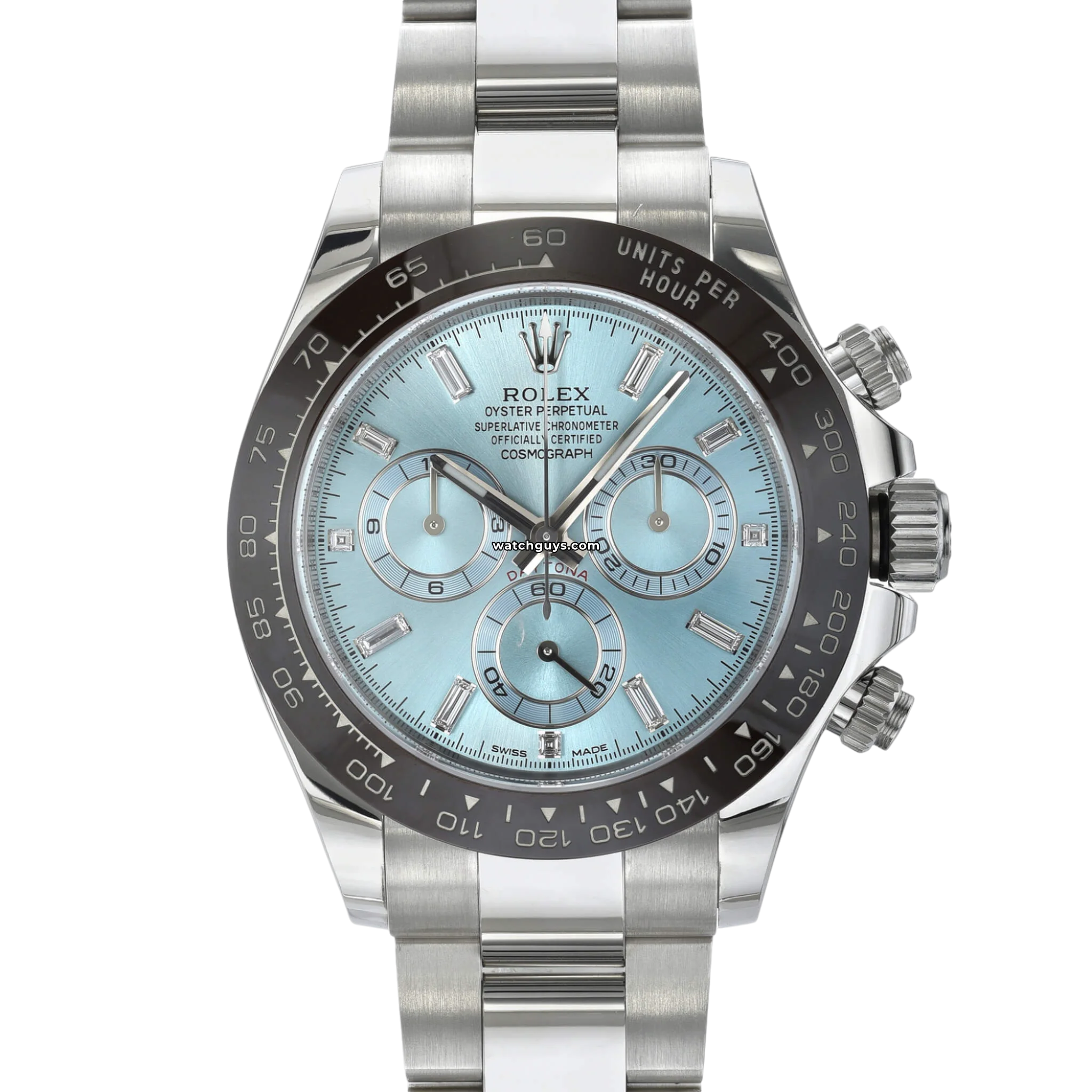 Rolex Daytona 116506 Platinum Watch with Baguette Diamonds - Luxury Men's Timepiece for Special Occasions & Business Events