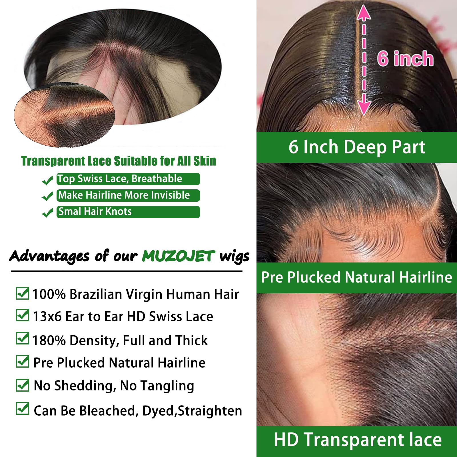 30 Inch 13x6 HD Lace Front Wig Human Hair - Body Wave 180 Density Pre Plucked Glueless Wigs for Black Women | 10A Quality | Perfect for Daily Wear, Special Occasions & Protective Styling