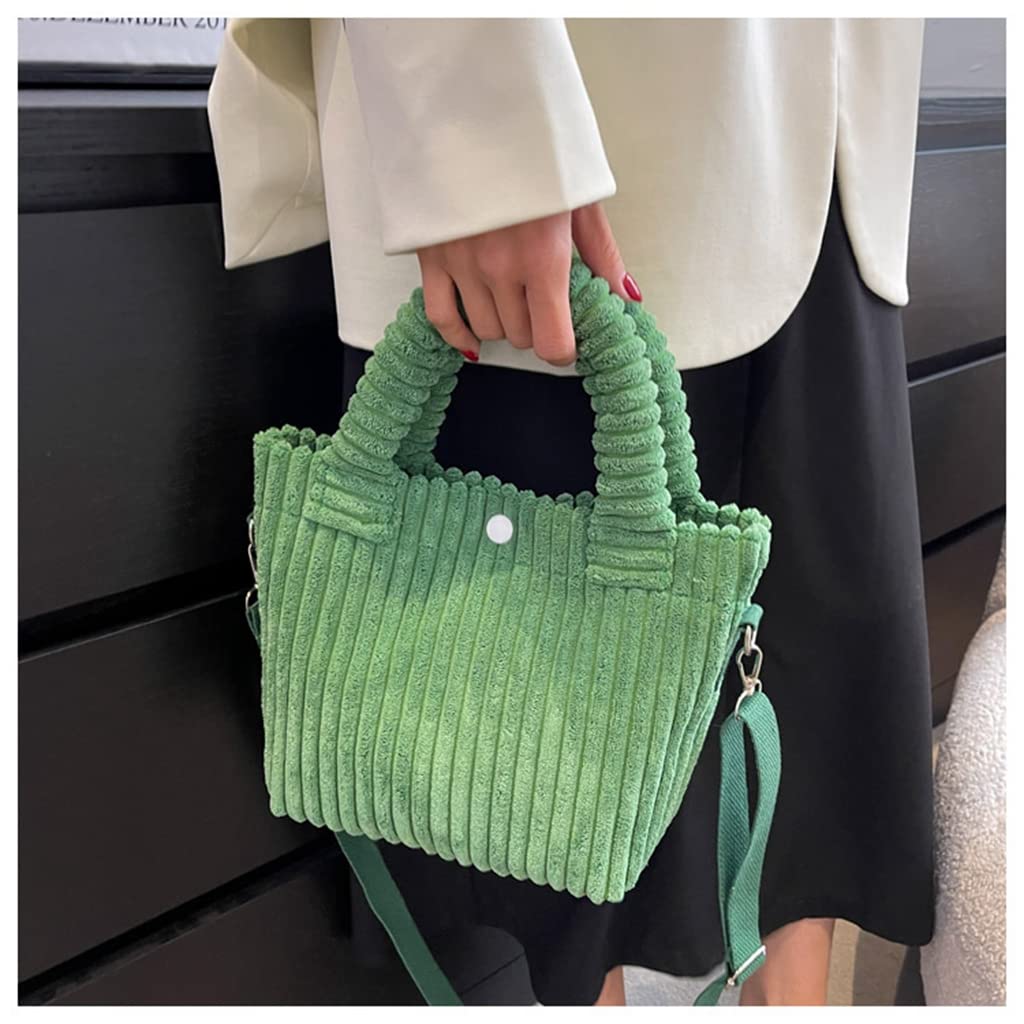 Women's Corduroy Shoulder Bag - Small Crossbody Purse, Casual Tote & Messenger Handbag for Daily Use, Work, Travel & Shopping