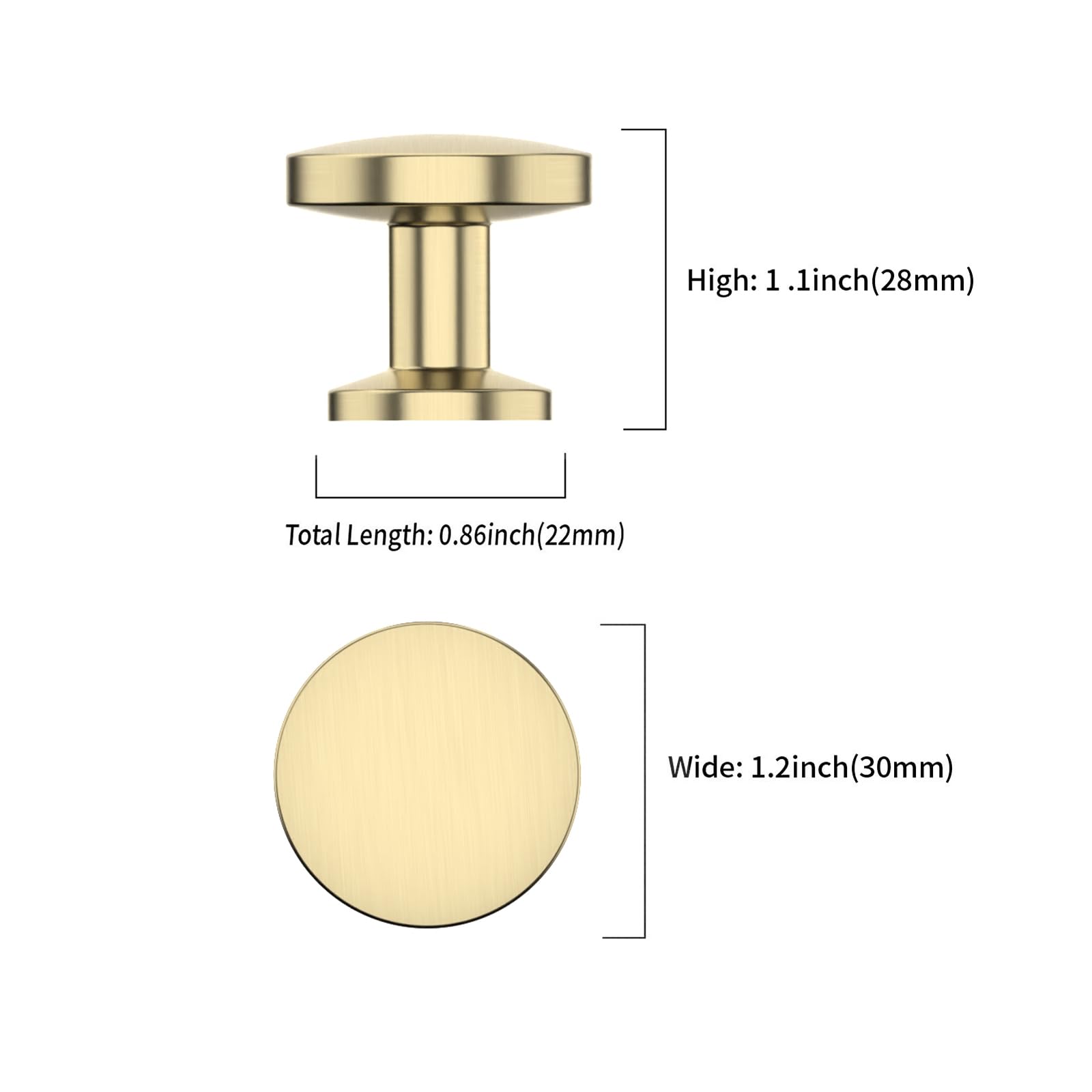 10 Pack Brushed Brass Cabinet Knobs - Vintage Dresser Drawer Pulls - Zinc Alloy Kitchen Cabinet Hardware - Perfect for Home, Office & DIY Furniture Upgrade