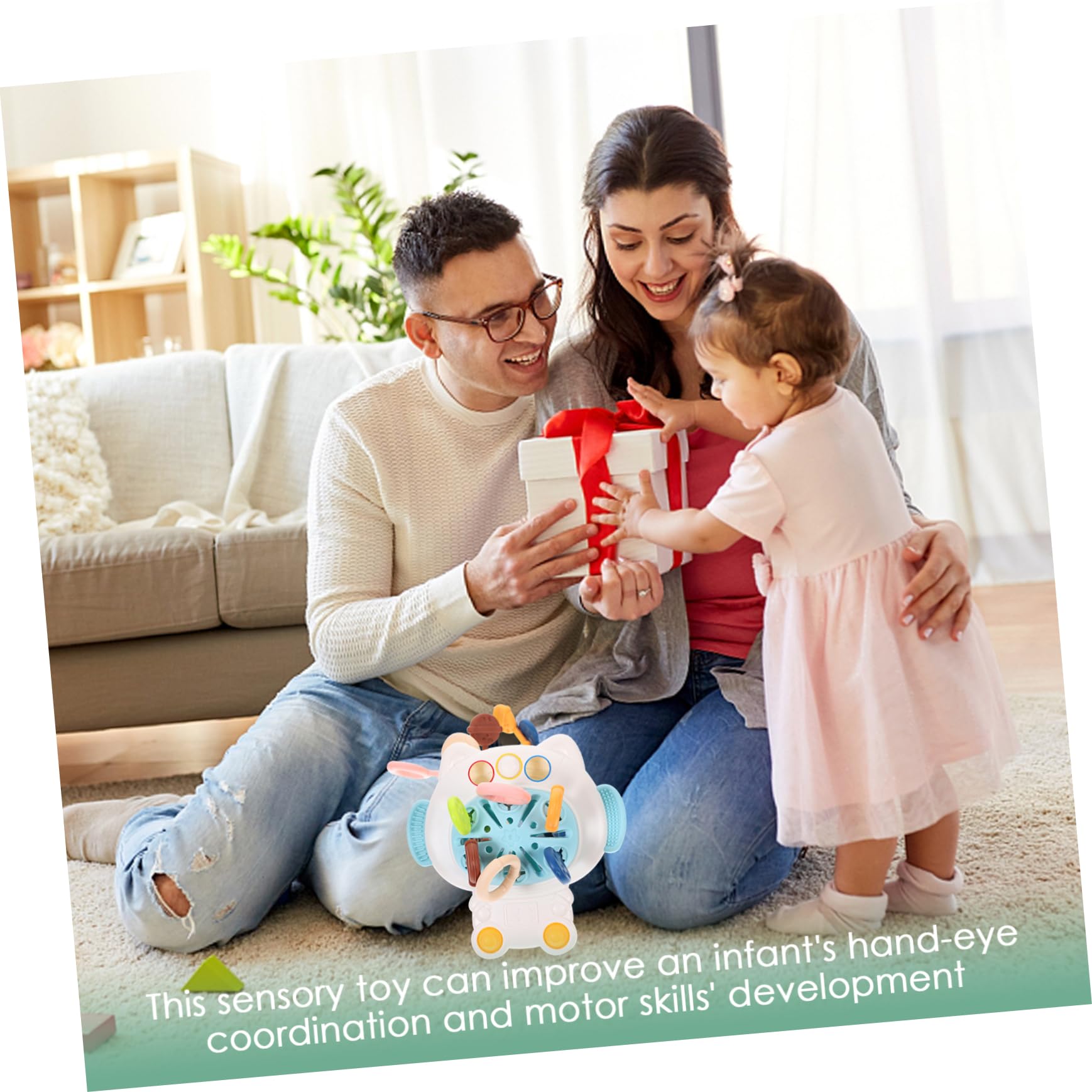 Toyvian 3-Piece Baby Teething Toys Set - BPA-Free Plastic Sensory & STEM Bath Toys for Infants & Toddlers - Soothing Gums, Learning Play & Bathtime Fun