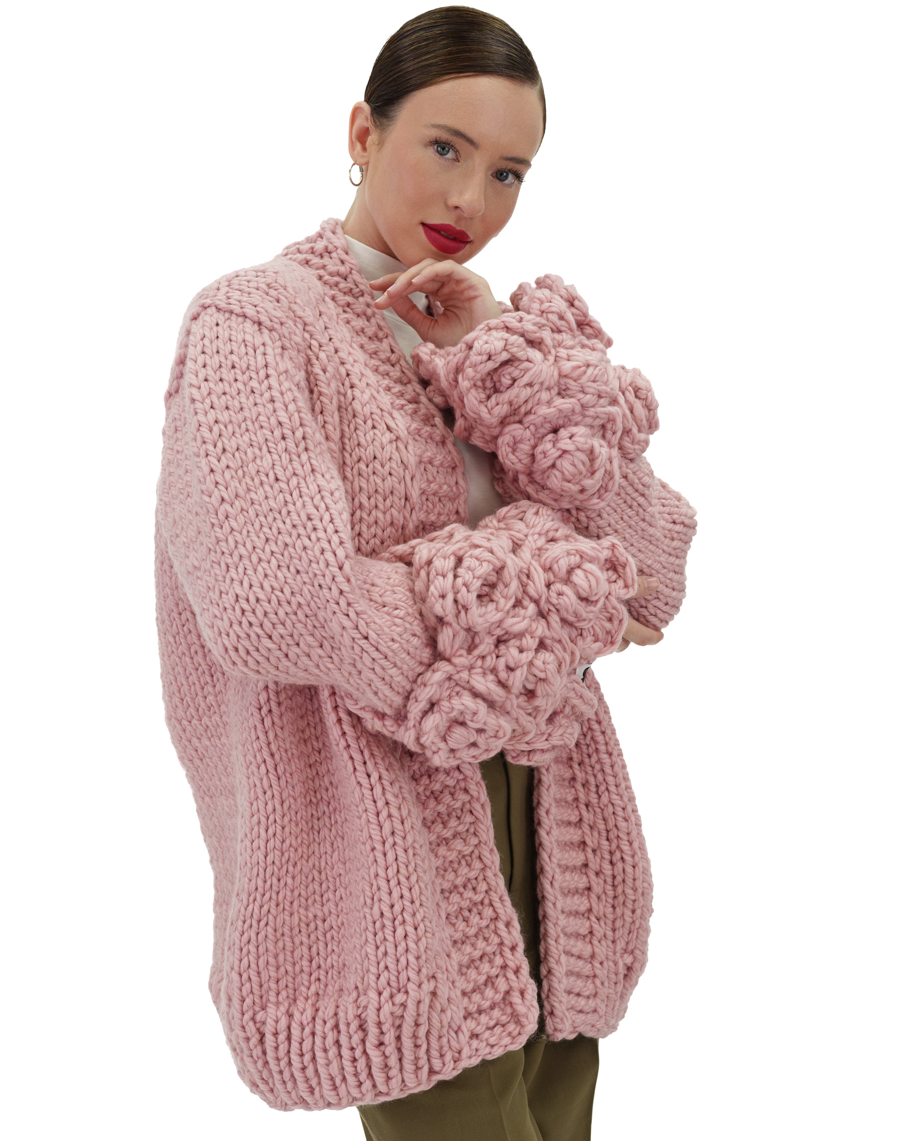 Floral Sleeves Cardigan for Women - Lightweight Open Front Knit Sweater with Floral Embroidery | Perfect for Spring Outfits, Office Wear & Casual Dates