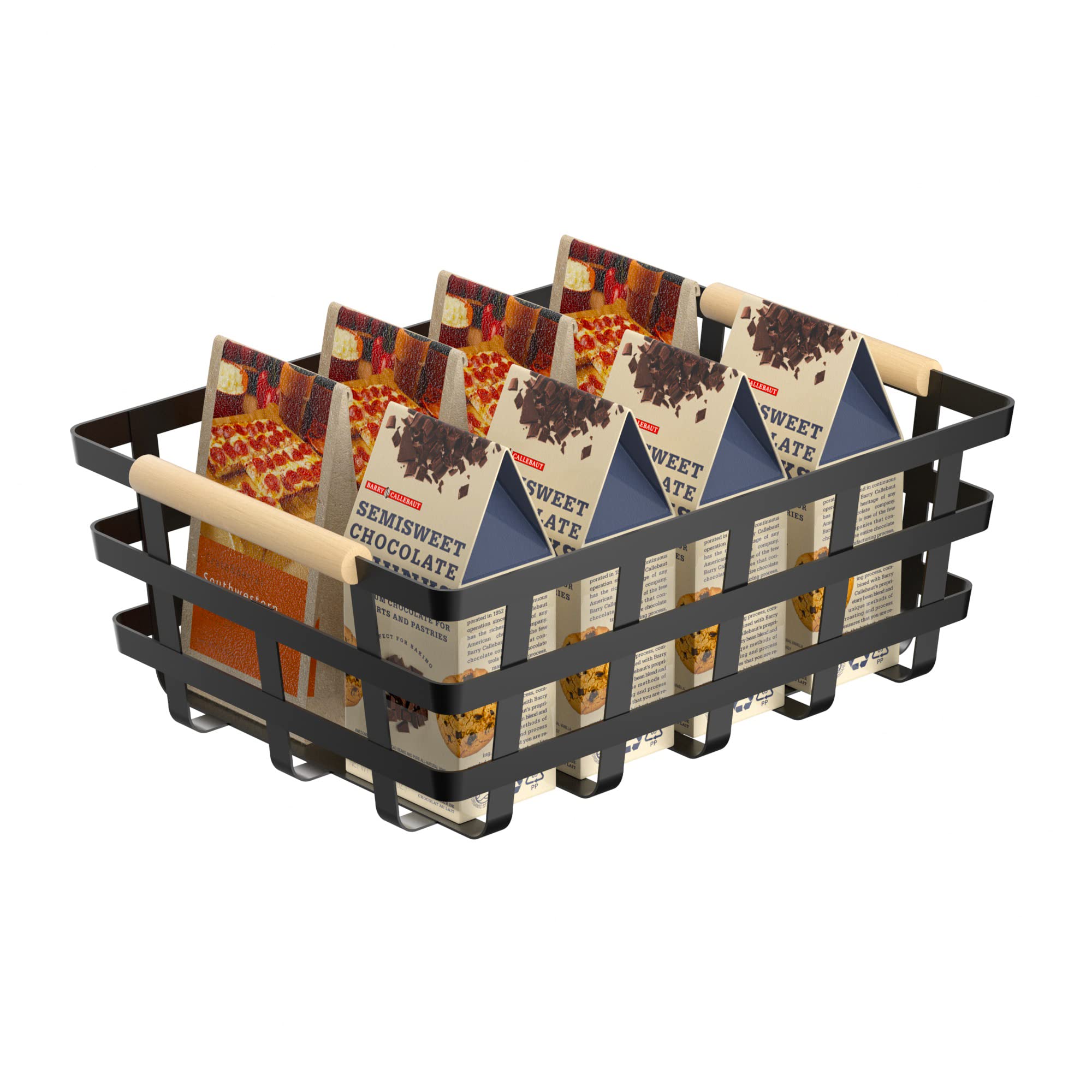 4-Pack Large Wire Metal Storage Baskets - Farmhouse Rustic Organizer for Pantry, Kitchen, Cabinets & Closet | Perfect for Home, Office & Farmhouse Decor