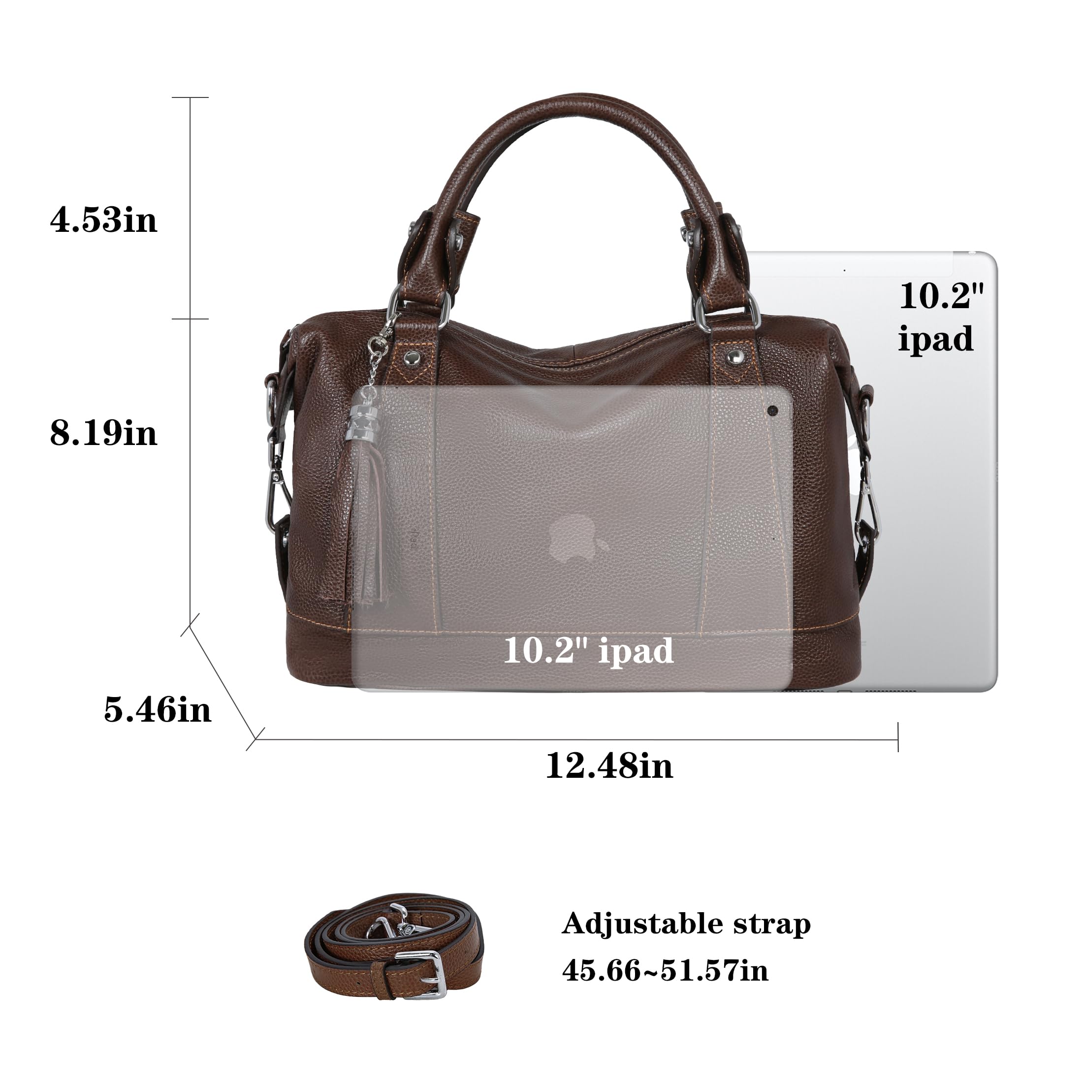 Stylish HESHE Leather Purses & Handbags for Women - Shoulder Tote, Crossbody, Satchel & Top Handle Bags - Perfect for Work, Travel & Everyday Use