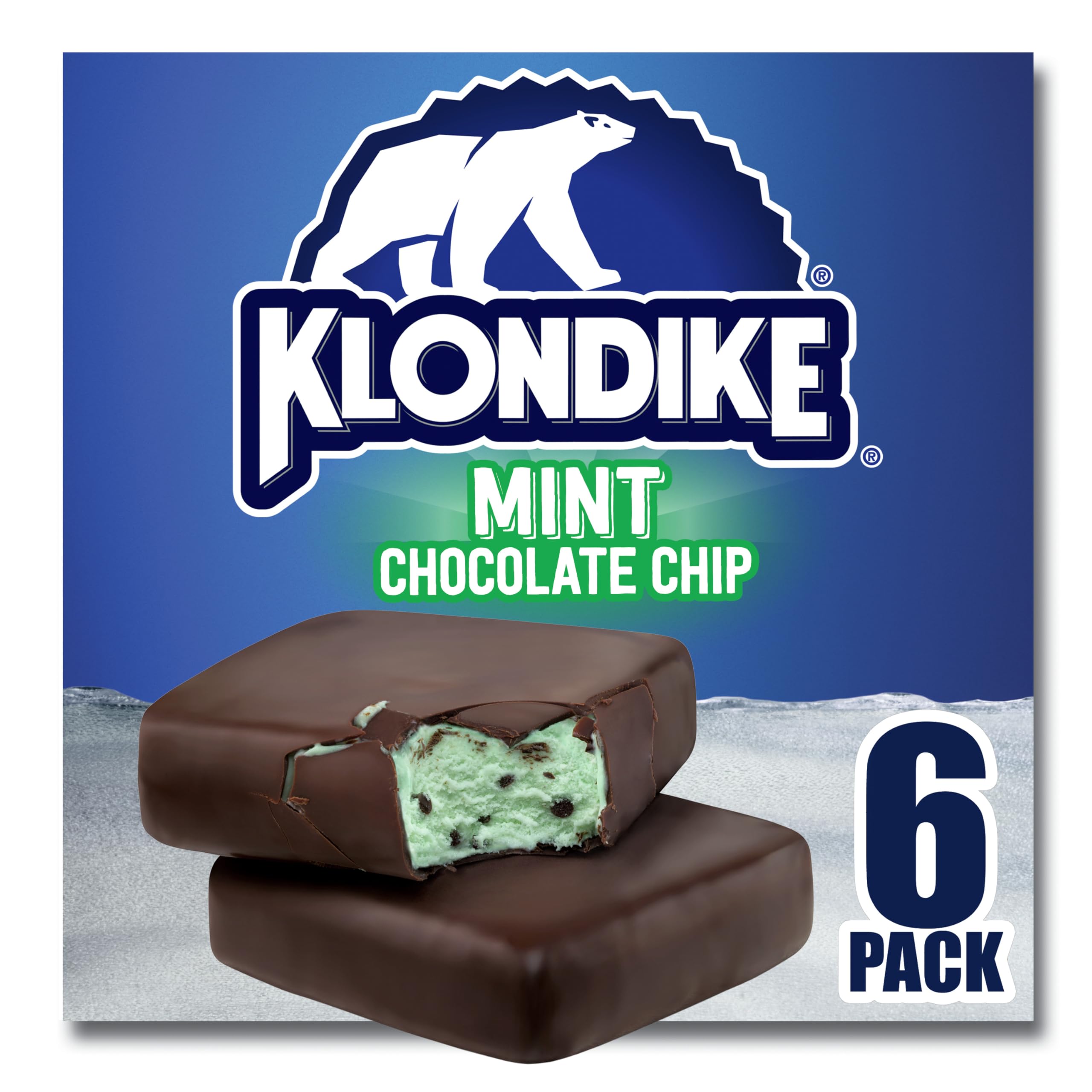Klondike Mint Chocolate Chip Frozen Dessert Bars - 6 Pack for Parties & Snacks
