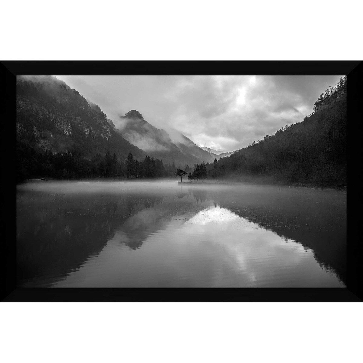 1054 Mountain Lake by Design Fabrikken - Premium Acrylic Wall Art Print for Home & Office Decor - Perfect for Living Room, Bedroom or Workspace