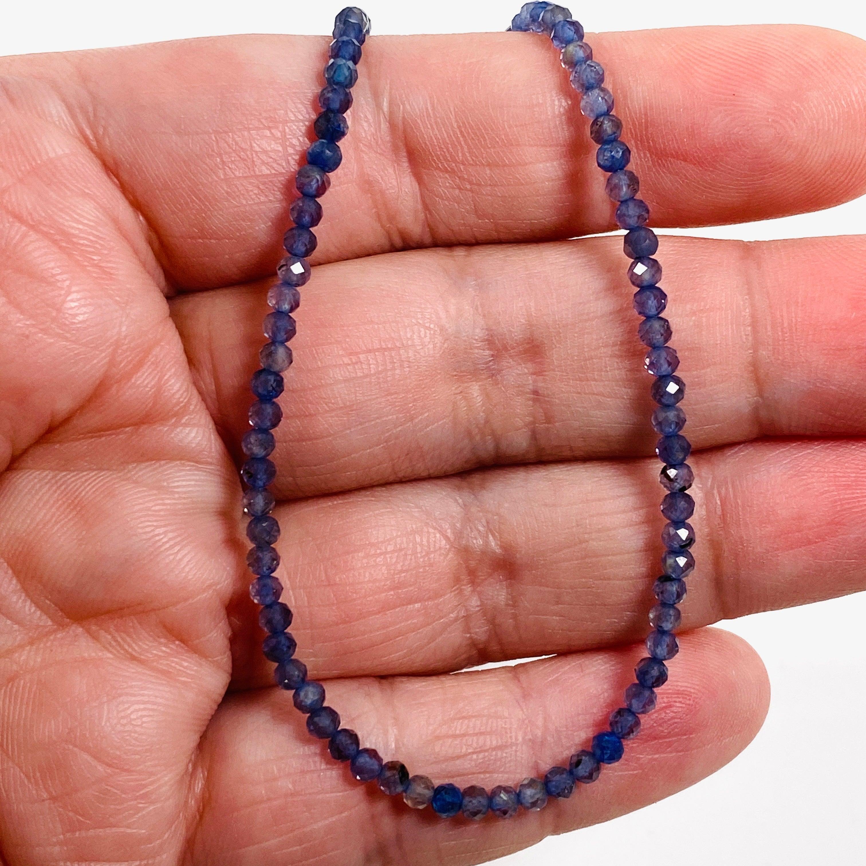 Iolite Micro Bead Necklace - Elegant Purple Gemstone Jewelry for Women, Perfect for Parties, Weddings & Everyday Wear