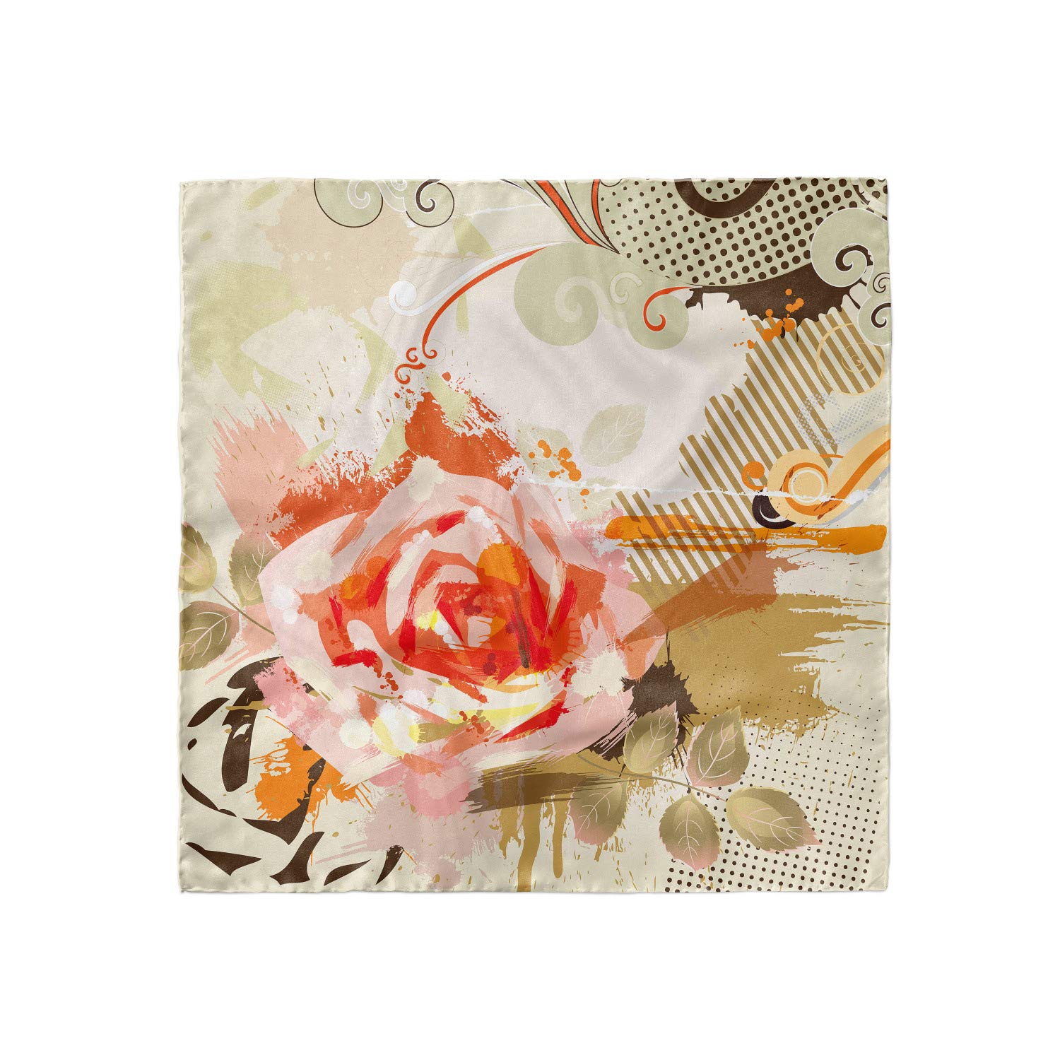Ambesonne Rose Head Scarf - Bohemian Abstract Grunge Hair Wrap & Bandana for Women | Perfect for Beach, Yoga, Fashion Accessory & Head Covering