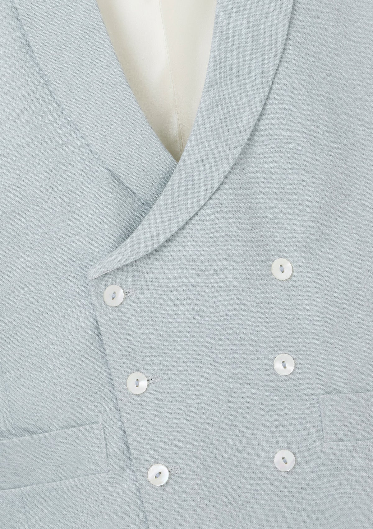 Elegant Duck Egg Blue Shawl Lapel Double Breasted Waistcoat Vest for Men - Formal Wedding, Business Suit & Evening Dress Attire