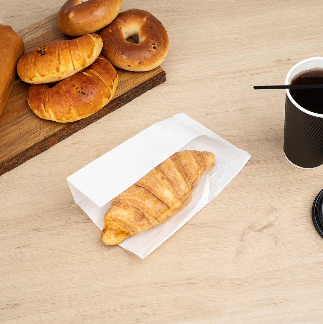 Premium White Small Bread Bags with Side Window - 4.75