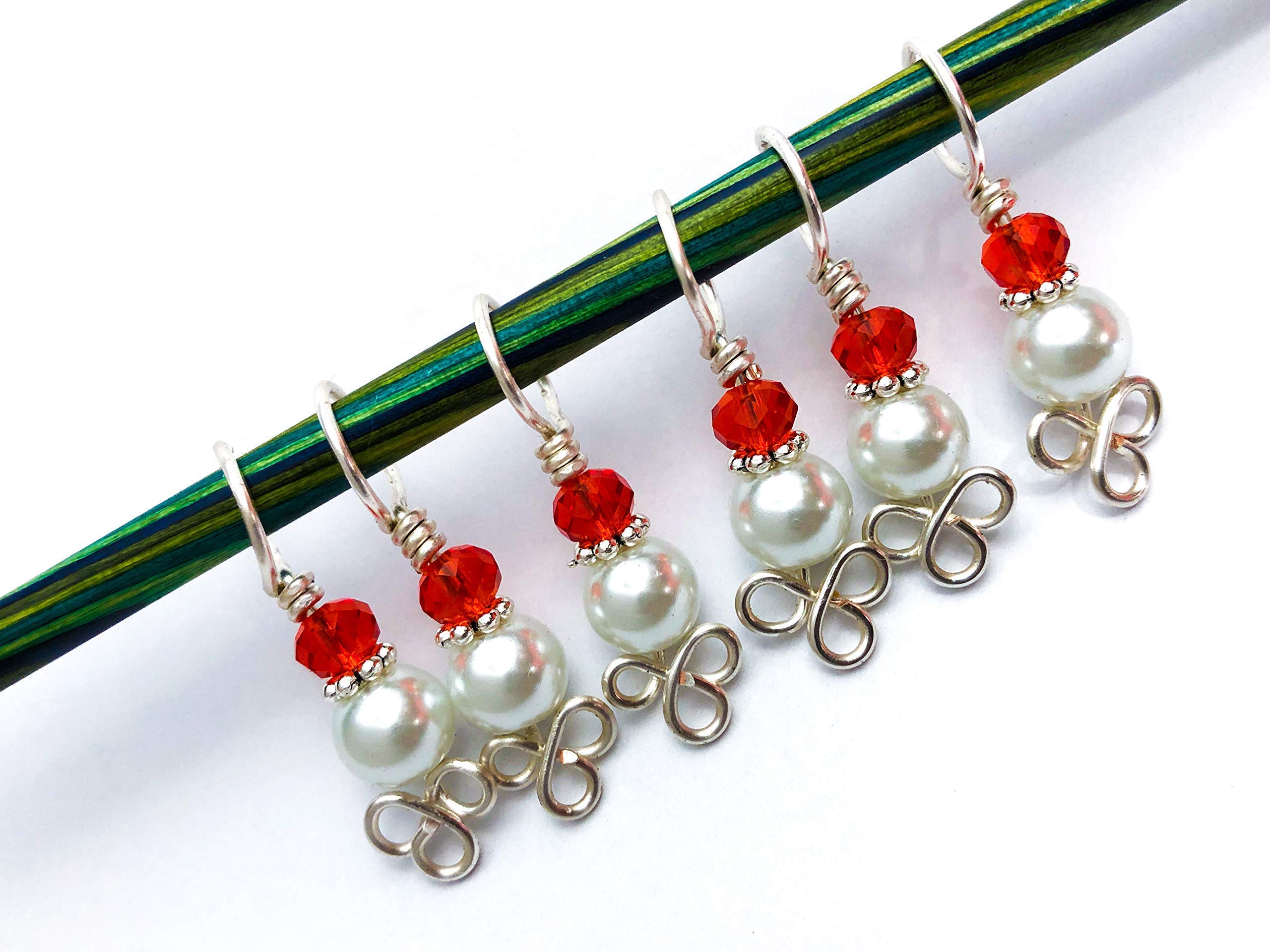 Celtic Knot and Pearl Stitch Markers for Knitting - Handmade Knitting Accessories for Crochet, Loom & Yarn Crafts - Perfect for Counting Rows & Stitch Patterns