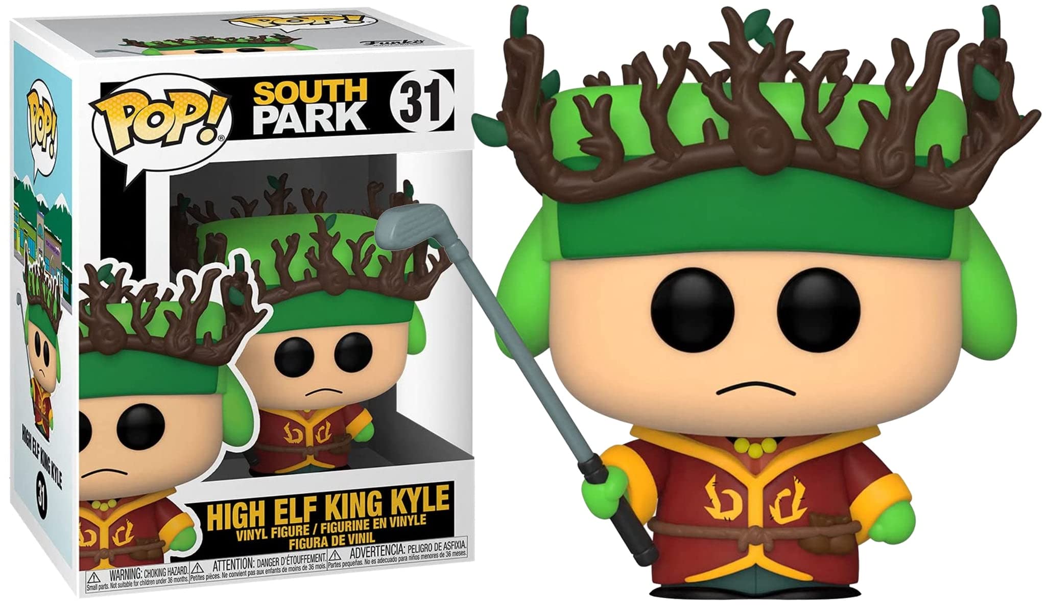 Funko POP! Vinyl Figure: South Park The Stick of Truth - High Elf King Kyle (3.75 Inch) with Pop Box Protector Case | Collectible Action Figure for Fans, Gift & Display | Perfect for Home Decor, Office Display & South Park Merchandise Collection