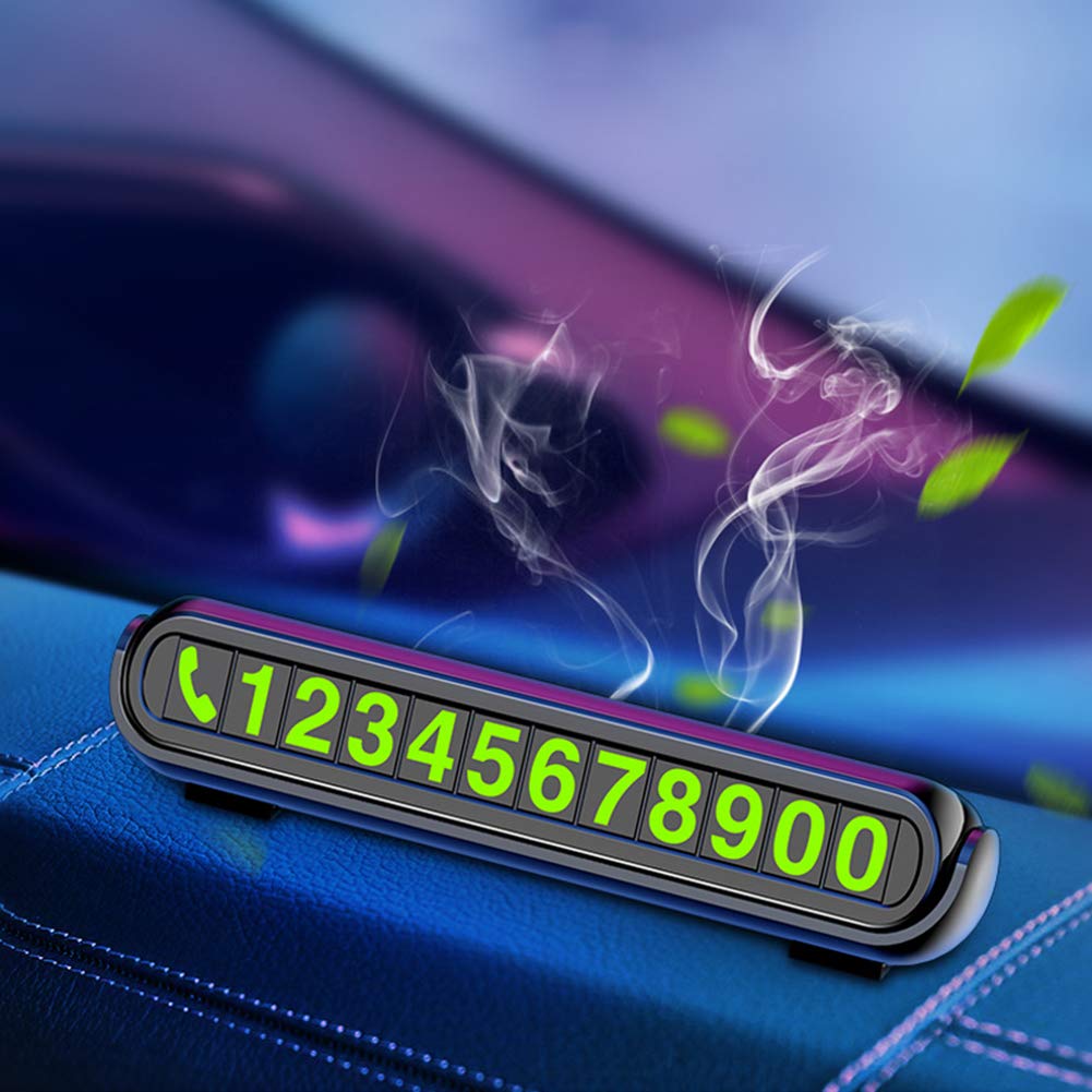 Luminous Digital Phone Number Plate for Car Dashboard - Universal Temporary Parking Card with LED Display (Black) | Perfect for Nighttime Parking, Valet Services & Emergency Contact Info
