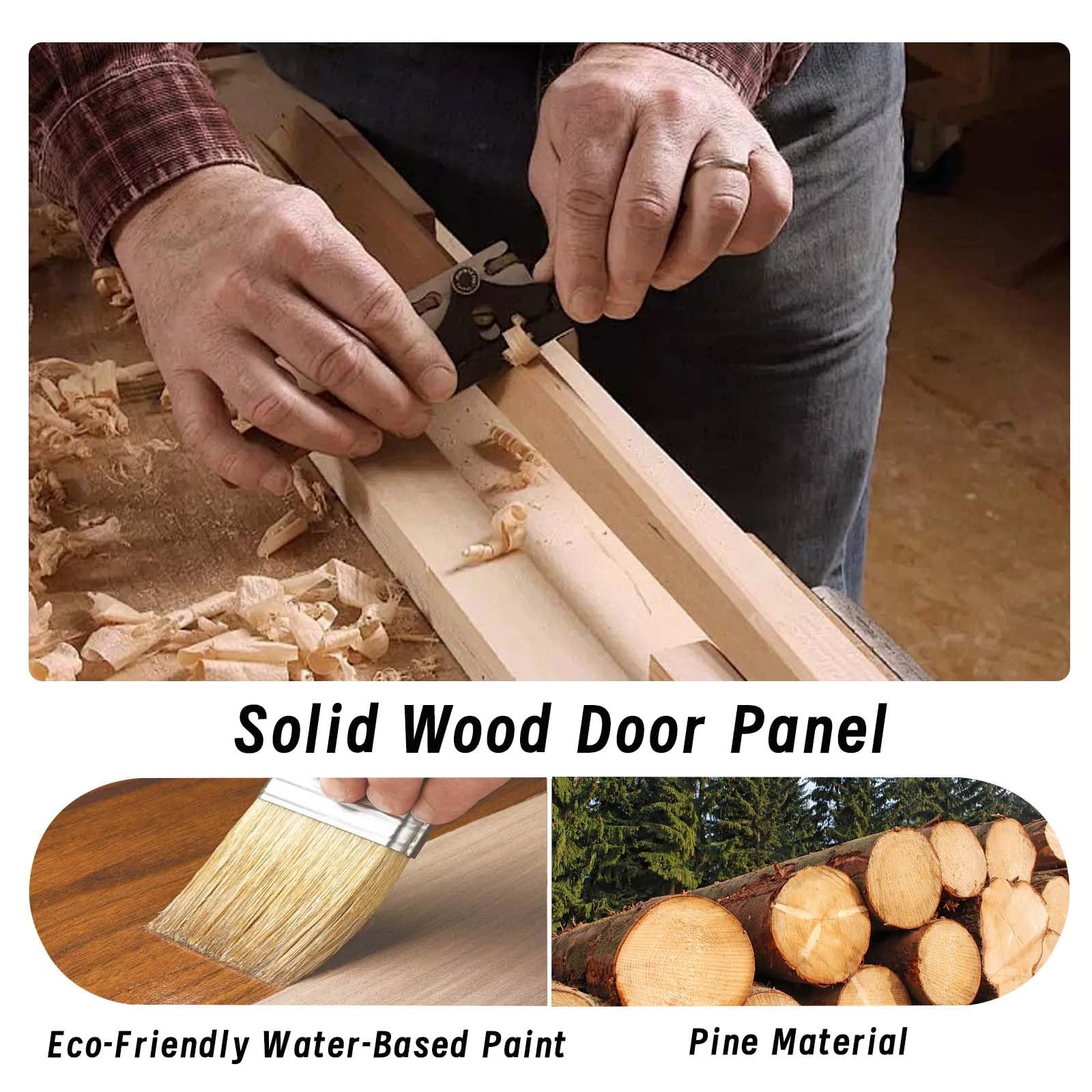 Western Style Solid Wood Swinging Doors for Kitchen & Cafe - 16