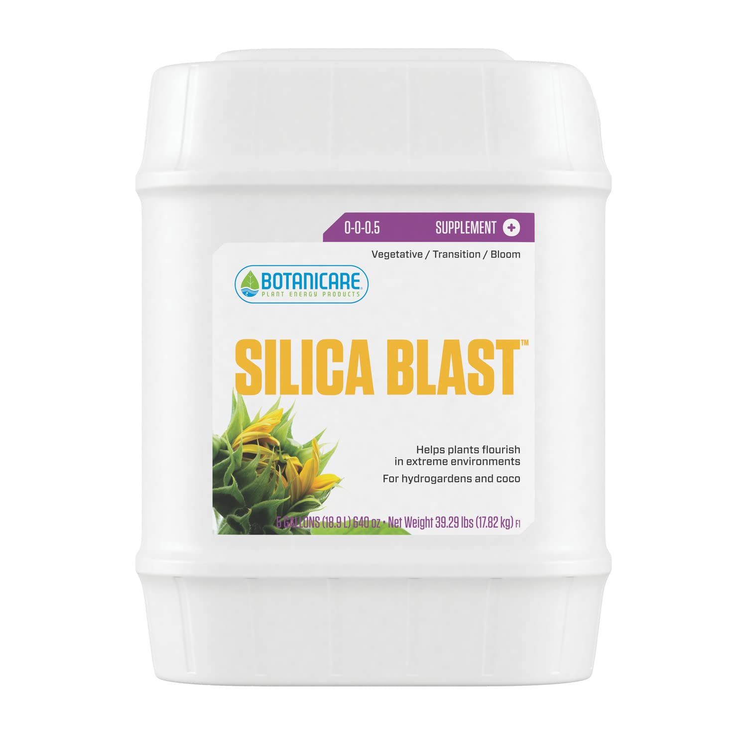 Botanicare Silica Blast Liquid Supplement - 5 Gallon Hydroponic Plant Nutrient for Stronger Stems & Healthier Growth | Ideal for Indoor/Outdoor Container Gardening & Hydroponic Systems